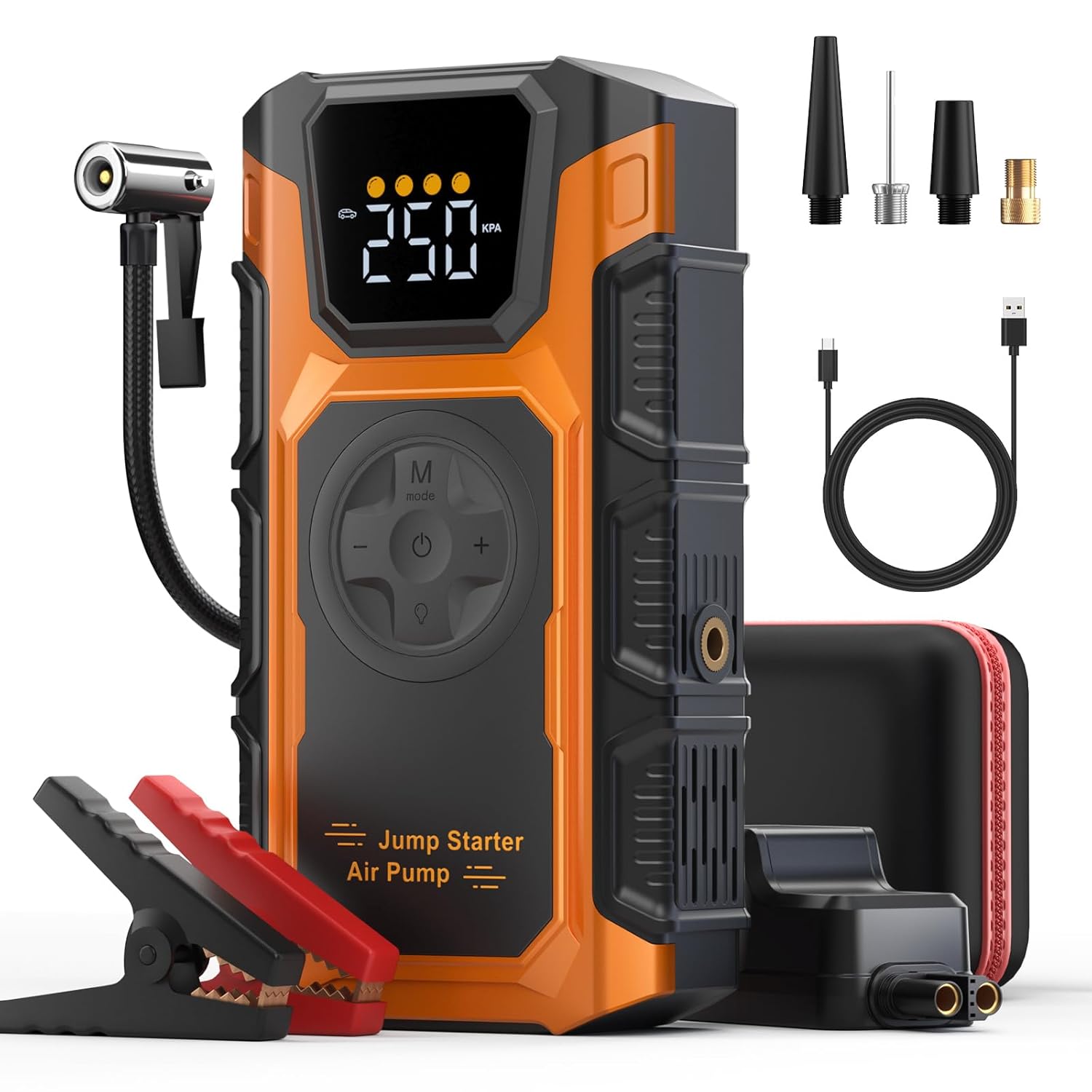 Jump Starter with Air Compressor, 5000A Car Charger Power Jump Box Start 12V Vehicles(Up to 8.5L Gas7.0L Diesel Engines) Portable Car Booster Jumper Pack Combo150 PSI Tire Inflator Jump Starter with Air Compressor, 5000A Car Charger Power Jump Box Start 12V Vehicles(Up to 8.5L Gas7.0L Diesel Engines) Portable Car Booster Jumper Pack Combo150 PSI Tire Inflator
