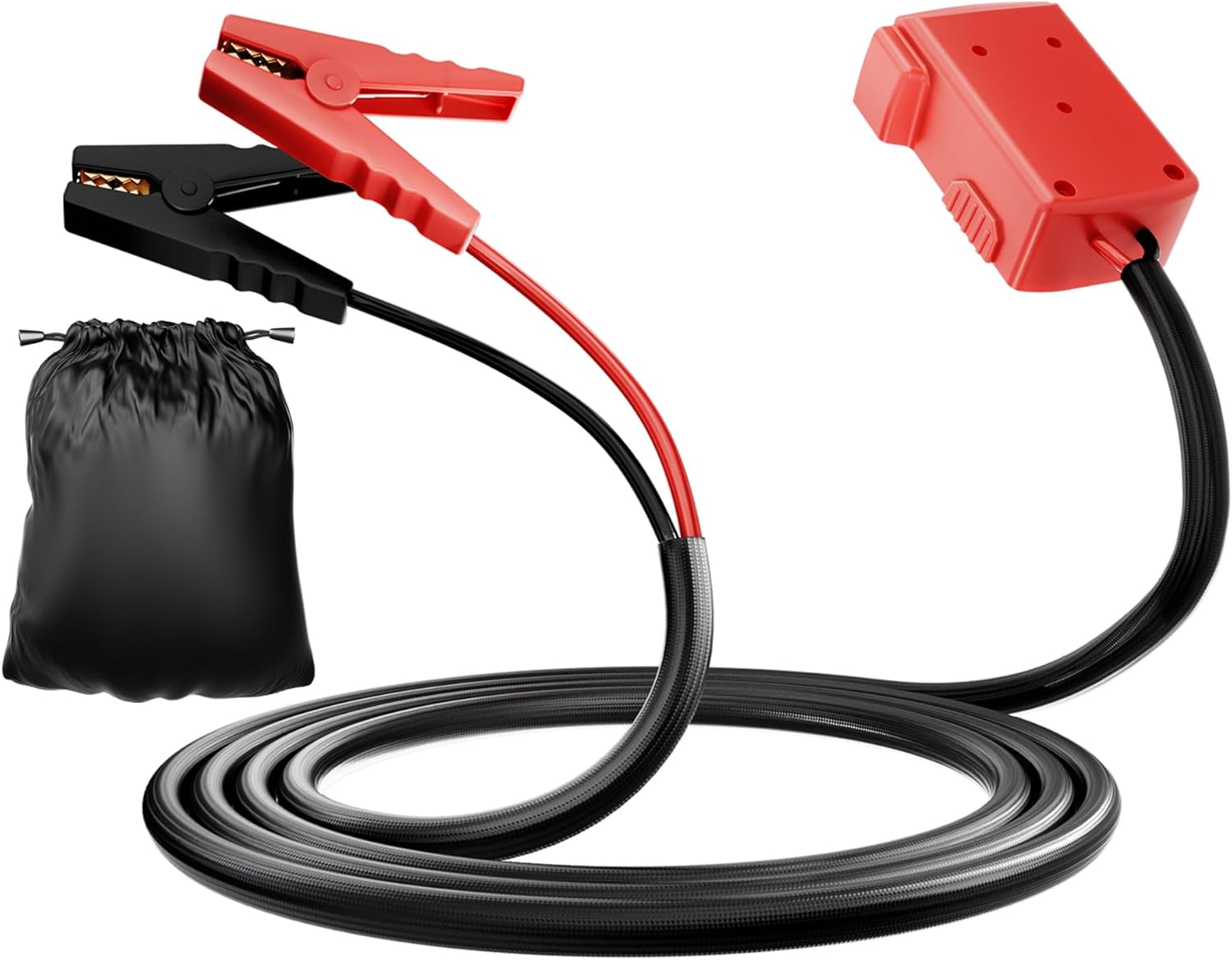Jumper Cables with Adapter for Milwaukee M18 Battery,1.5FT 8AWG Portable Battery Jumper Starter Automotive Booster Cables Power for Car Jump Starting Using Tool