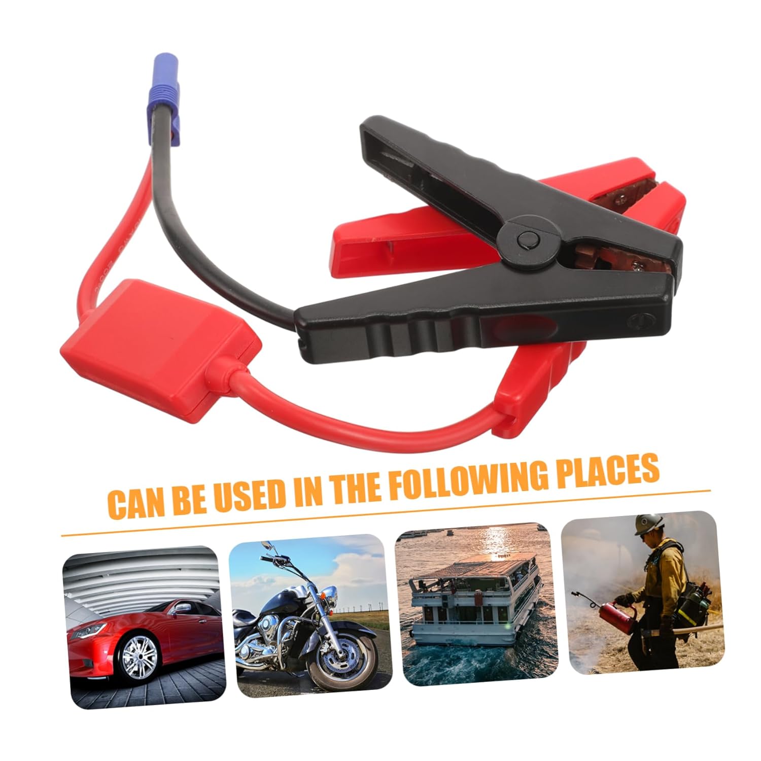 Luxshiny Portable Car Jump Starter Booster Cable with Battery Clamps Emergency Lightweight Design Multi Functional with Reverse Protection for Cars Motorcycles Boats