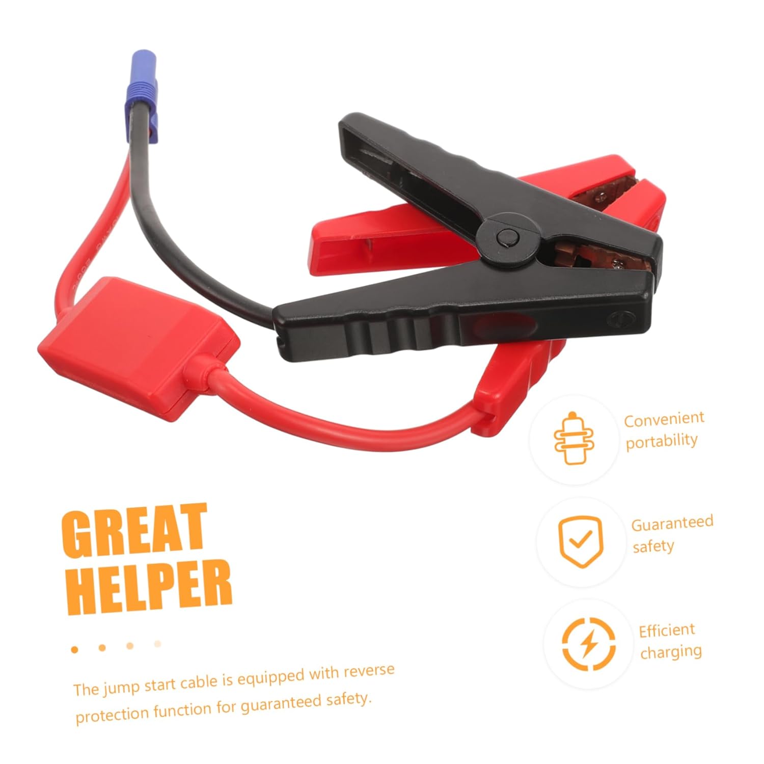Luxshiny Portable Car Jump Starter Booster Cable with Battery Clamps Emergency Lightweight Design Multi Functional with Reverse Protection for Cars Motorcycles Boats