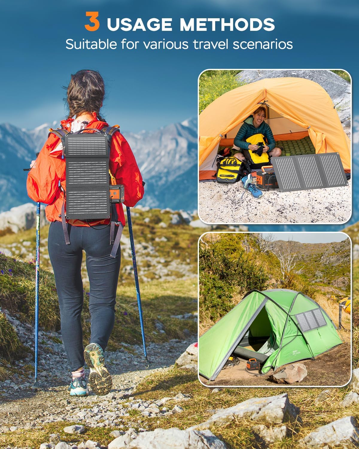 MARBERO 296Wh Solar Generator with Solar Panel Included 300W Portable Power Station with 60W Foldable Panel Set Solar Power Bank with AC Outlets for Camping Home Backup Outdoor Emergency Travel