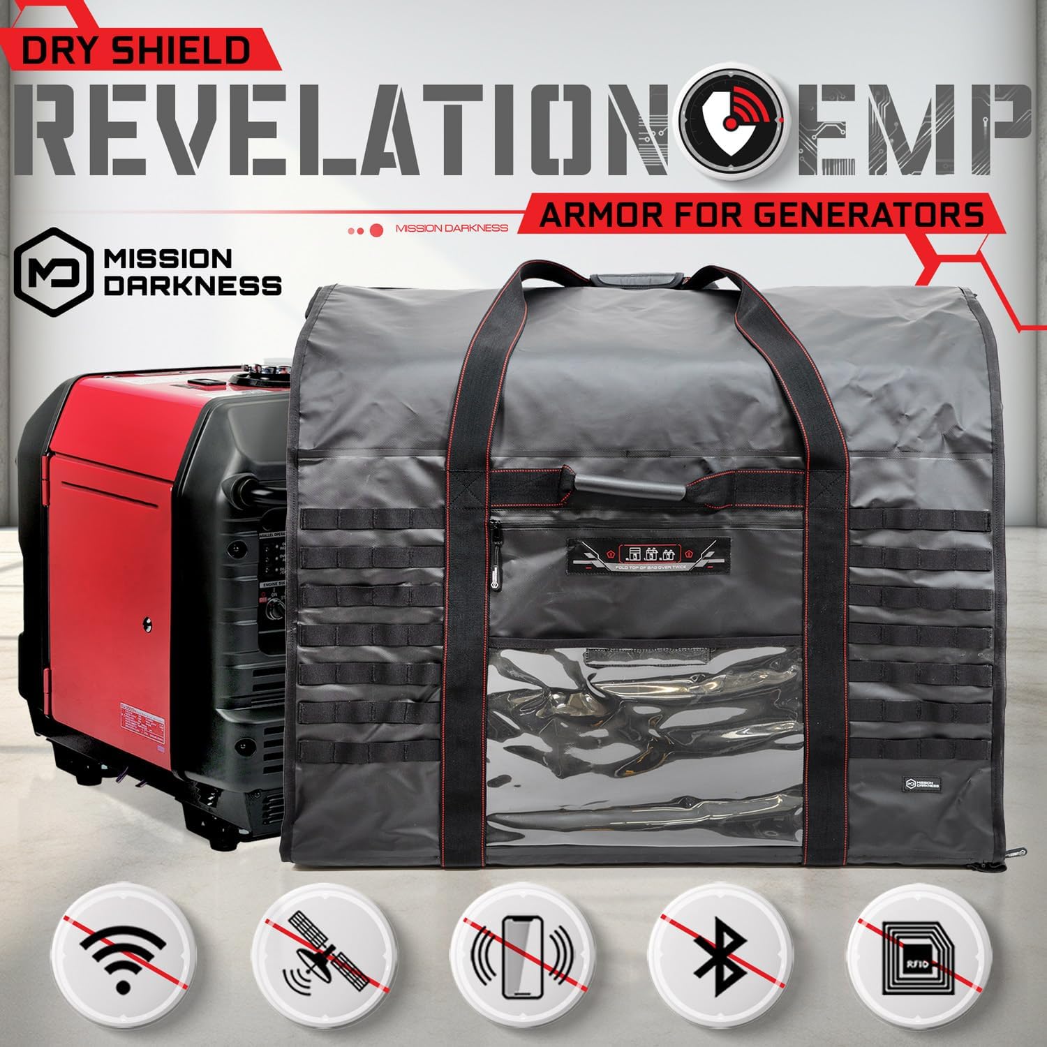 Mission Darkness Dry Shield Revelation EMP Armor for Generators  Extra-Large Electronics // Military-Grade Waterproof Faraday Bag for Digital Forensics Preppers EMP CME Solar Flare Protection