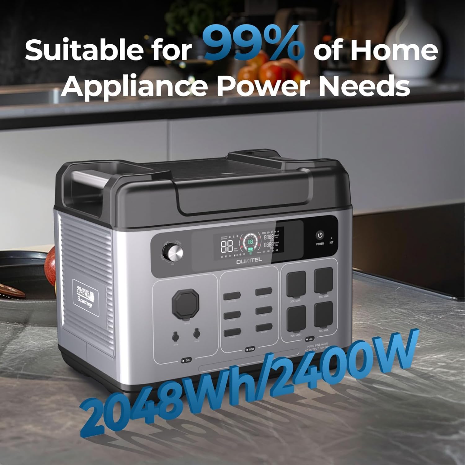 OUKITEL P2001 PLUS 2400W Portable Power Station, 2048Wh Large Capacity Solar Generator with 200W Solar Panel,LiFePO4 (LFP) Battery, AC/DC BMS Emergency Power Station for Home Backup, Camping OUKITEL P2001 PLUS 2400W Portable Power Station, 2048Wh Large Capacity Solar Generator with 200W Solar Panel,LiFePO4 (LFP) Battery, AC/DC BMS Emergency Power Station for Home Backup, Camping
