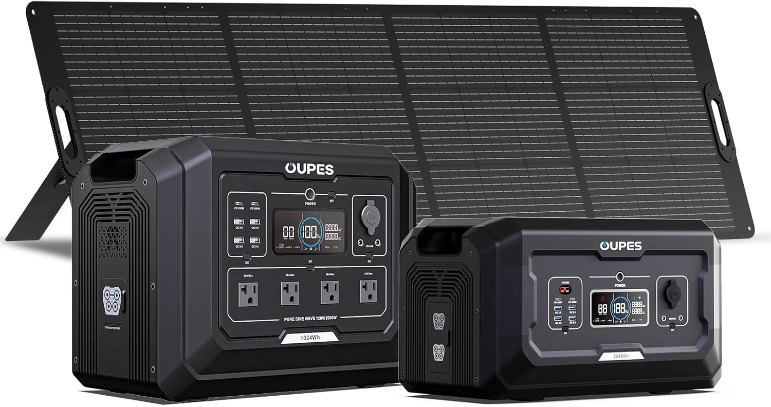 OUPES Mega 1 Portable Power Station 2000W (4500W Peak), 1024Wh LiFePO4 Battery Generator with 1400W AC Charging 800W Solar Charging, Expandable to 5120Wh, for Home, Power Outages, Camping RVs OUPES Mega 1 Portable Power Station 2000W (4500W Peak), 1024Wh LiFePO4 Battery Generator with 1400W AC Charging 800W Solar Charging, Expandable to 5120Wh, for Home, Power Outages, Camping RVs