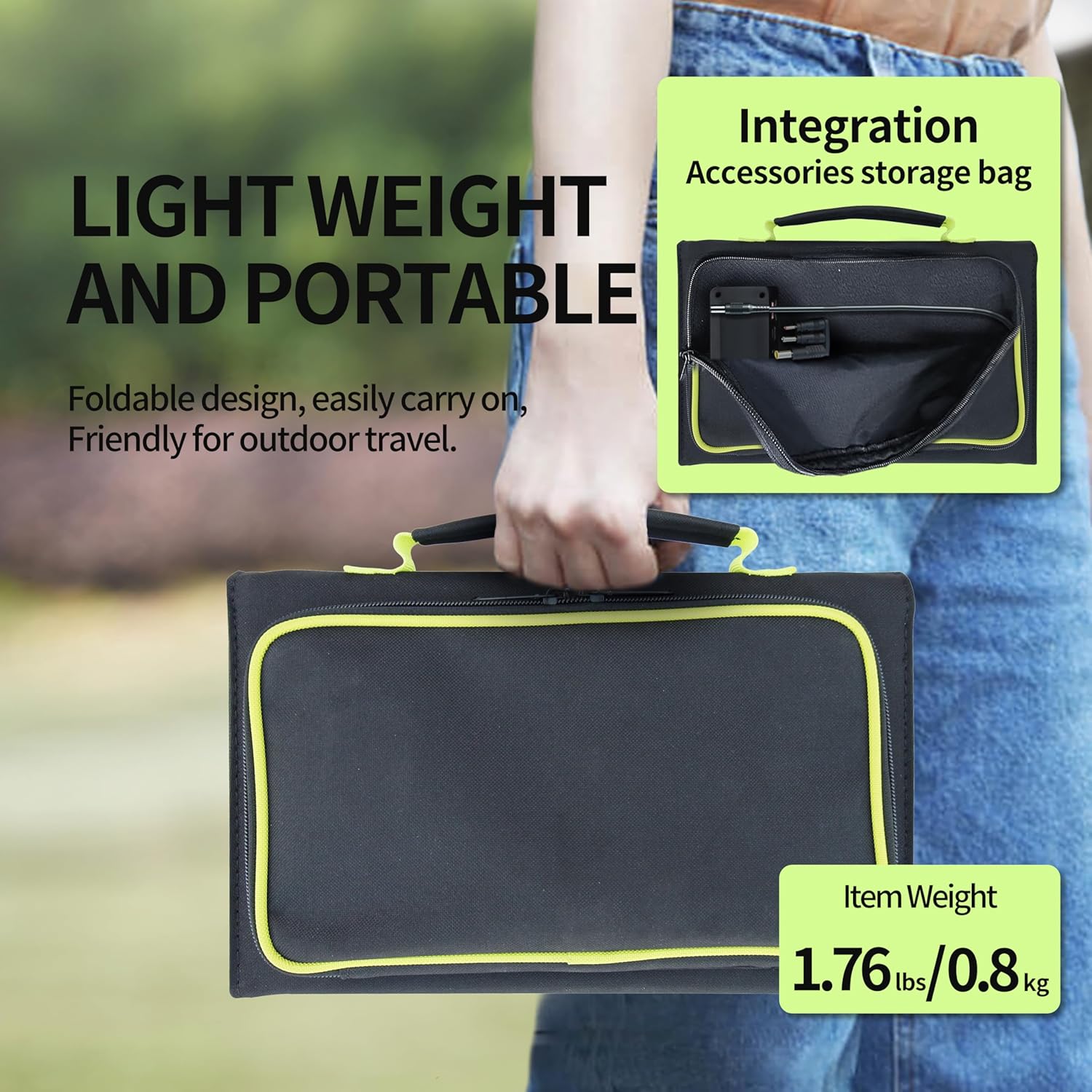 Portable Power Station 330W, 227Wh Solar Powered Generator with Fast PD Output with 60W Solar Panel, 120V Pure Sine Wave AC Outlet Charging Lithium Battery for Outdoor Camping Travel Home Blackout