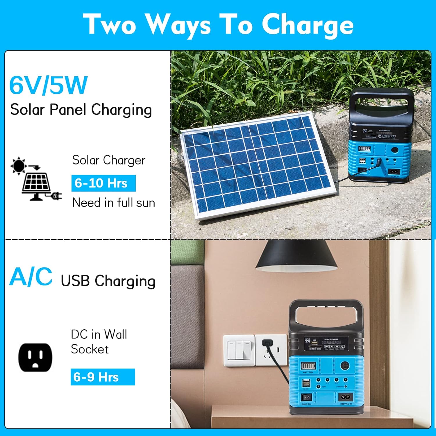 Portable Power Station,Solar Generator with Panels included,LiFePO4 Battery Pack Small Solar Powered Generator with DC/USB Outlets,LED Flashlight for Home Use,Outdoor Camping Quiet(Blue) Portable Power Station,Solar Generator with Panels included,LiFePO4 Battery Pack Small Solar Powered Generator with DC/USB Outlets,LED Flashlight for Home Use,Outdoor Camping Quiet(Blue)