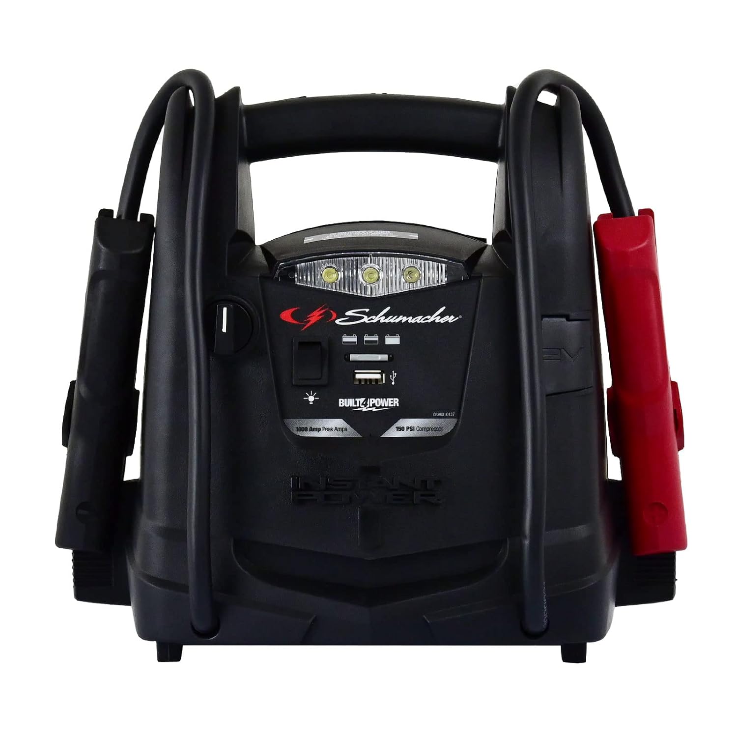 Schumacher SJ1330 1000 Peak Amp Jump Starter and Air Compressor with 12V USB Portable Power Ports