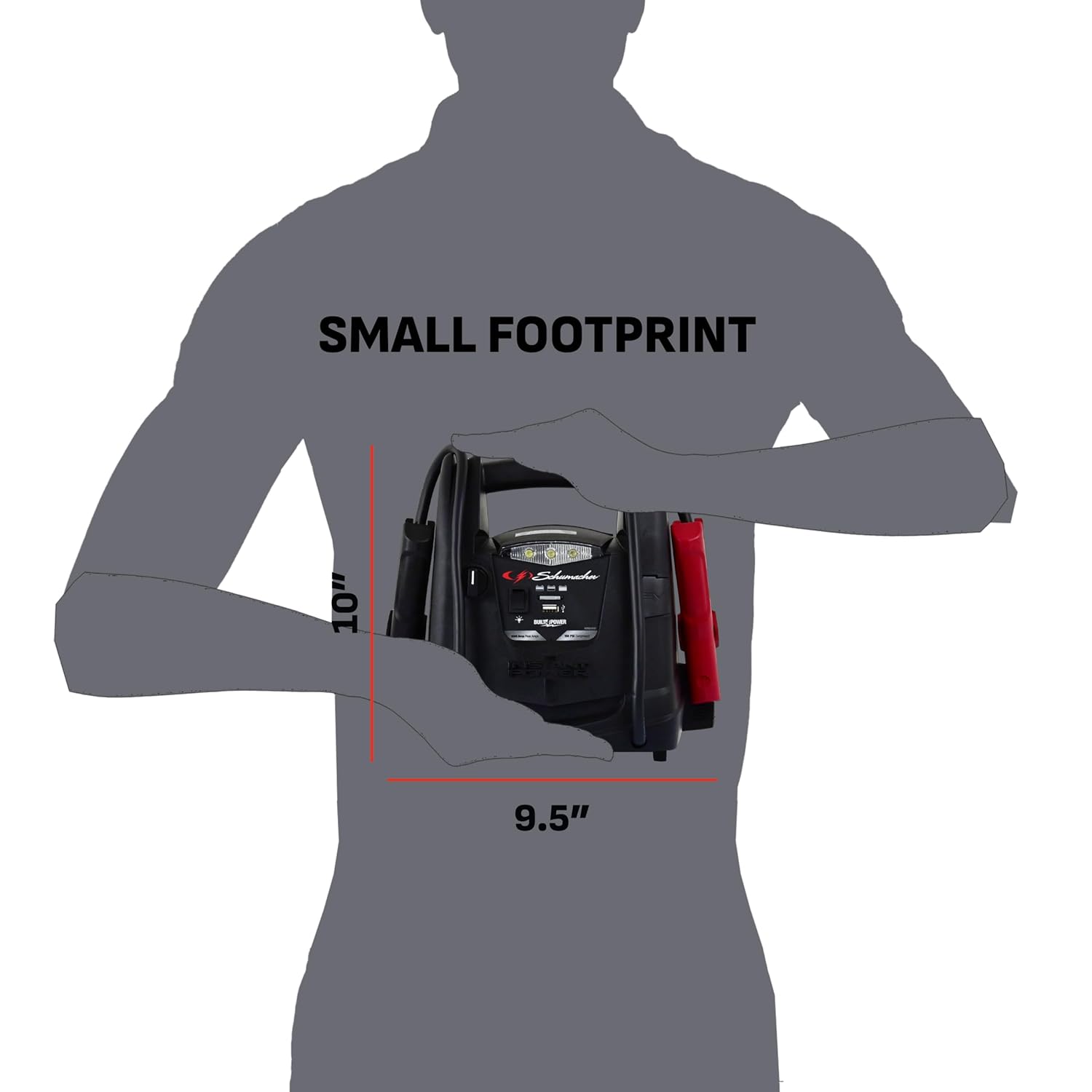 Schumacher SJ1330 1000 Peak Amp Jump Starter and Air Compressor with 12V USB Portable Power Ports
