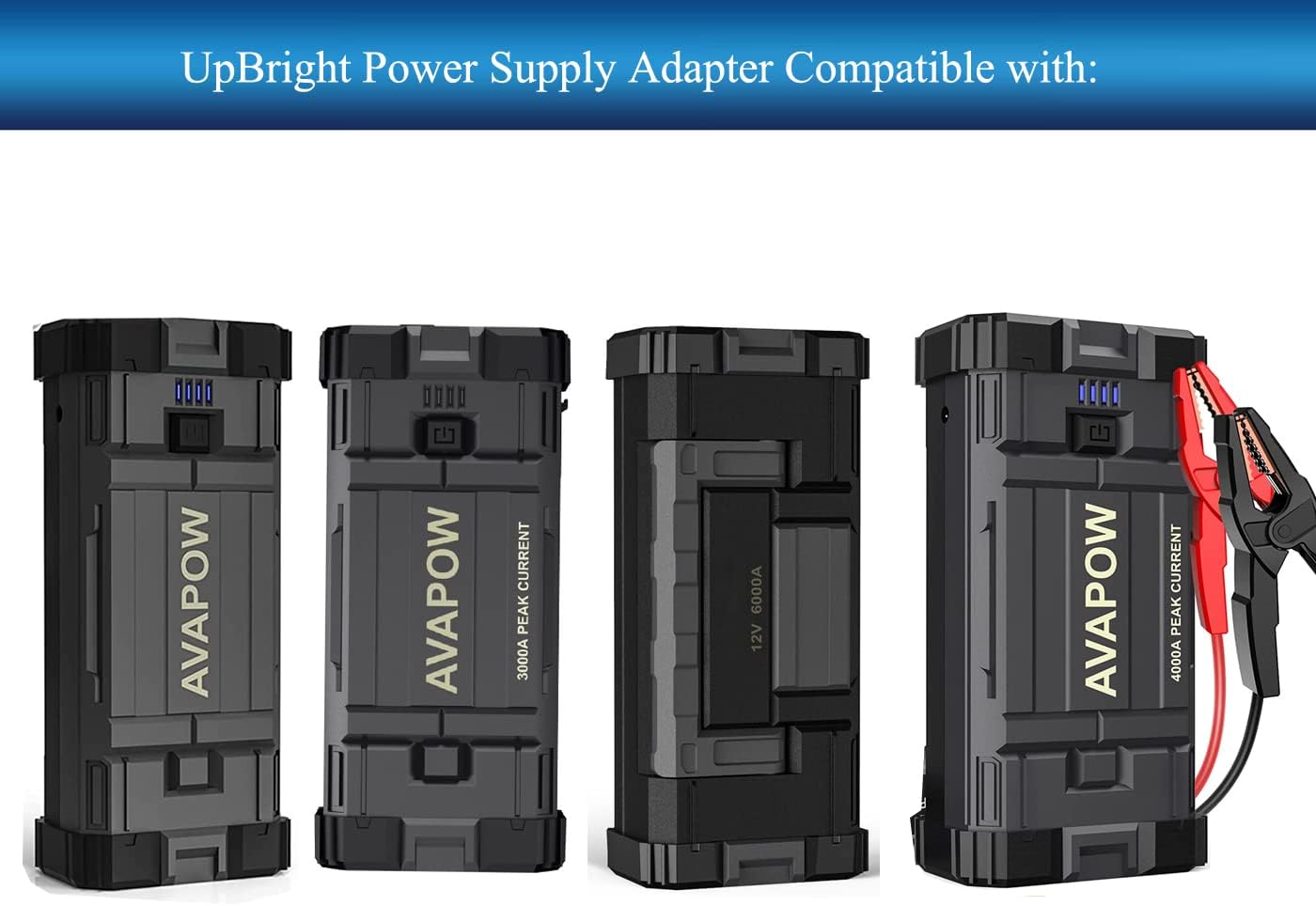 UpBright 12V AC/DC Adapter Compatible with AVAPOW A28 A08 A18 A58 A68 W68 A 28 A 58 A 68 2000A 3000A 4000A 6000A Car Jump Starter 12 V Lithium Ion Li-Ion Battery Booster Switching Power Supply Charger