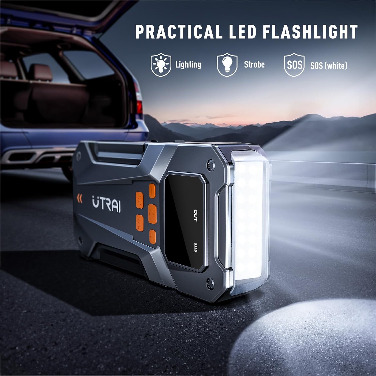 UTRAI 5000A 150PSI Jump Starter with Air Compressor, 12V Portable Jump Box (All Gas/10L Diesel), Jump Pack with LED Light, Car Jumper with Jumper Cables, Storage Case Included UTRAI 5000A 150PSI Jump Starter with Air Compressor, 12V Portable Jump Box (All Gas/10L Diesel), Jump Pack with LED Light, Car Jumper with Jumper Cables, Storage Case Included