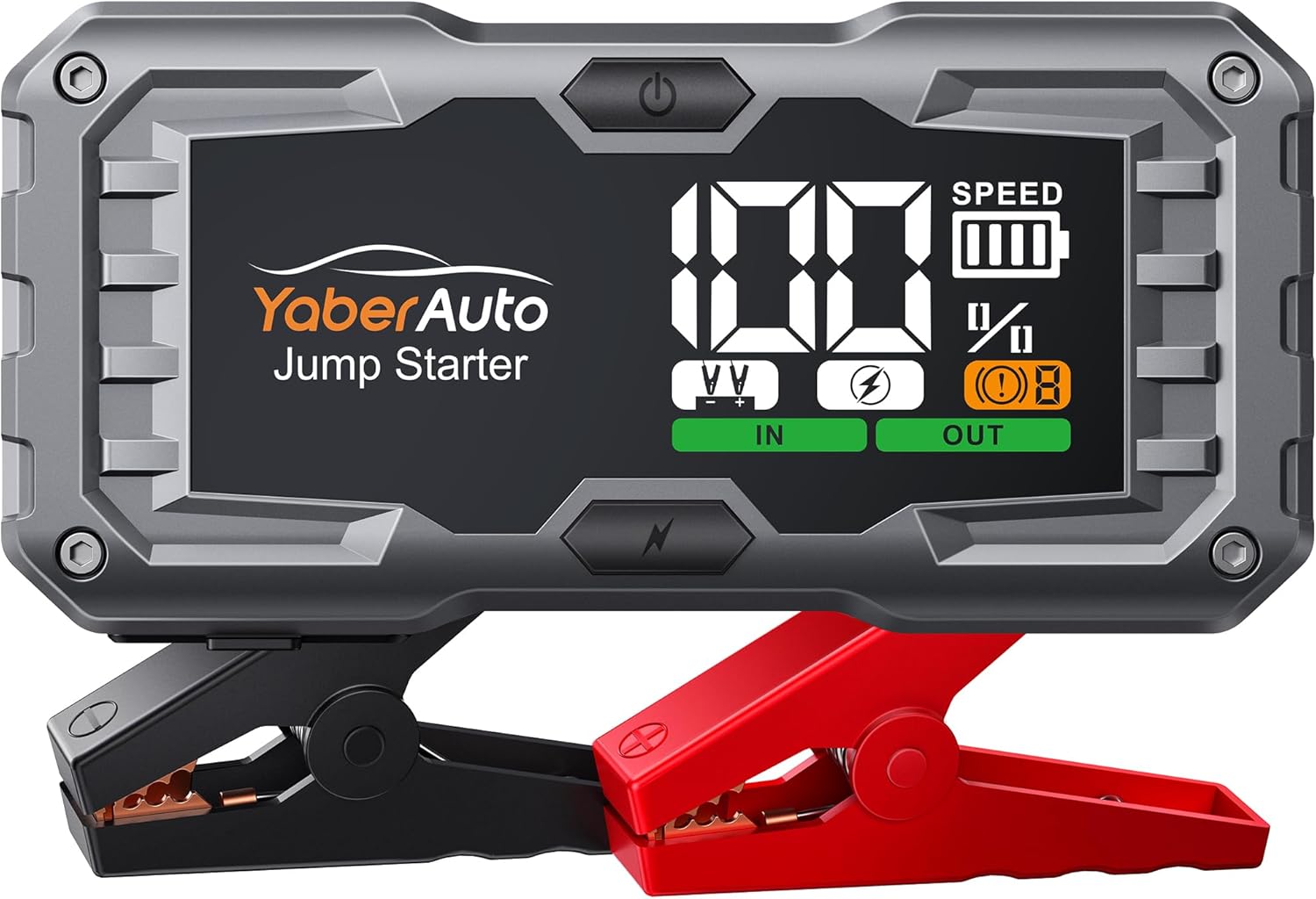 YaberAuto Car Battery Jump Starter 6000A Jump Box (10.0L Gas/9.0L Diesel) Portable Car Jump Starter Pack, 12V Battery Jumper Starter Portable, Fast Charge, 160W DC, 4-Mode Lights