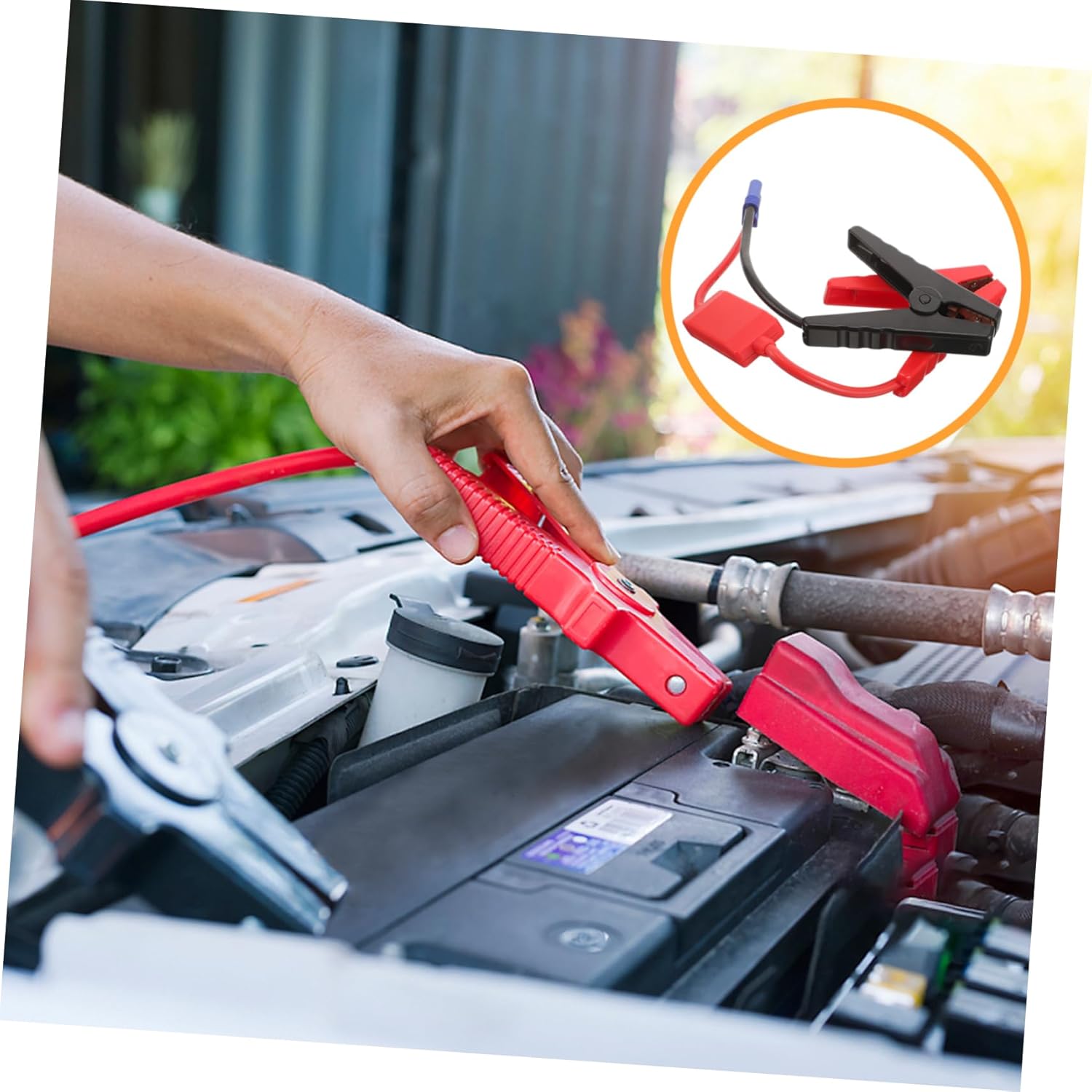 Zerodeko Portable Car Jump Starter with Booster Battery Clips Multi Functional Emergency Cable for Fast Charging Compact Design and Reverse Protection