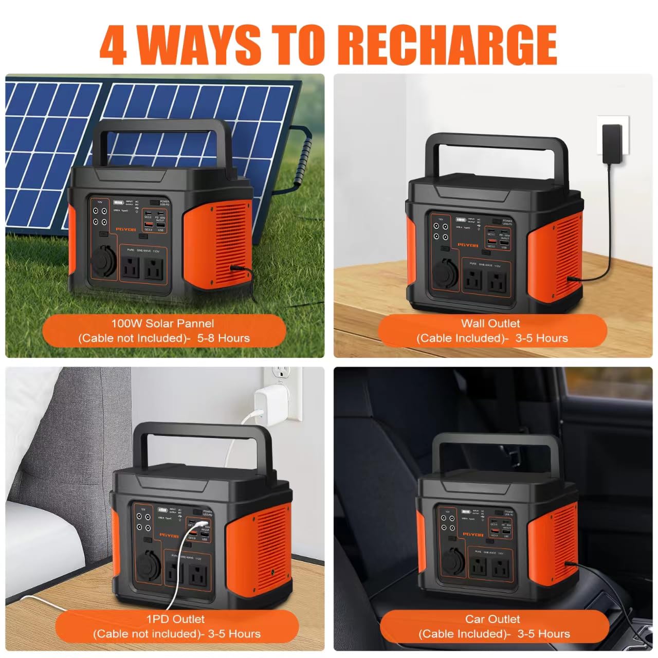 400W Portable Power Station, 296Wh Outdoor Solar Generator Backup Ternary Battery Pure Sine Wave Power Pack with AC/DC Outlet, PD 65W USB-C Outlet for Home, Camping, RV, Blackout, CPAP