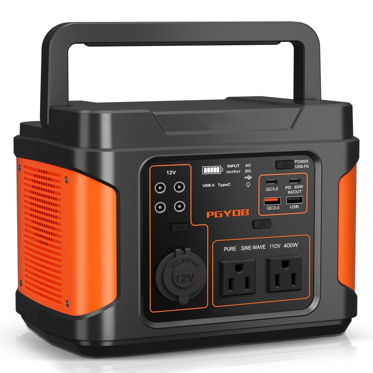 400W Portable Power Station, 296Wh Outdoor Solar Generator Backup Ternary Battery Pure Sine Wave Power Pack with AC/DC Outlet, PD 65W USB-C Outlet for Home, Camping, RV, Blackout, CPAP