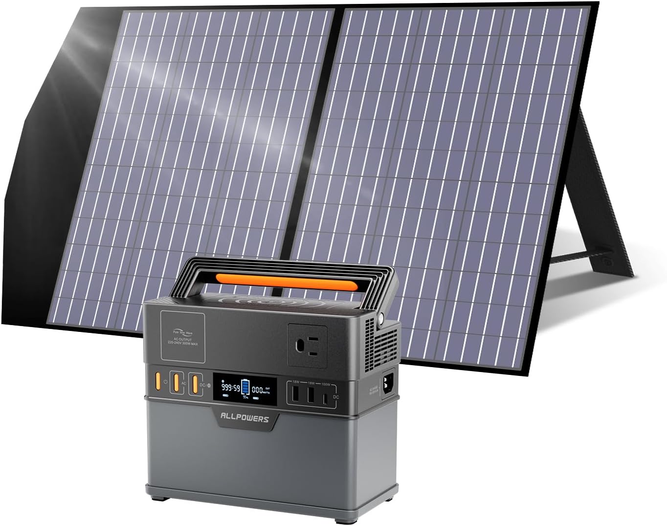 ALLPOWERS 200W Portable Power Station (Peak 240W), 154Wh Outdoor Solar Generator with Wireless Charging, 5 Outputs, 1.5 Hour Fast Charging, for Camping, Emergency, RVs, Home