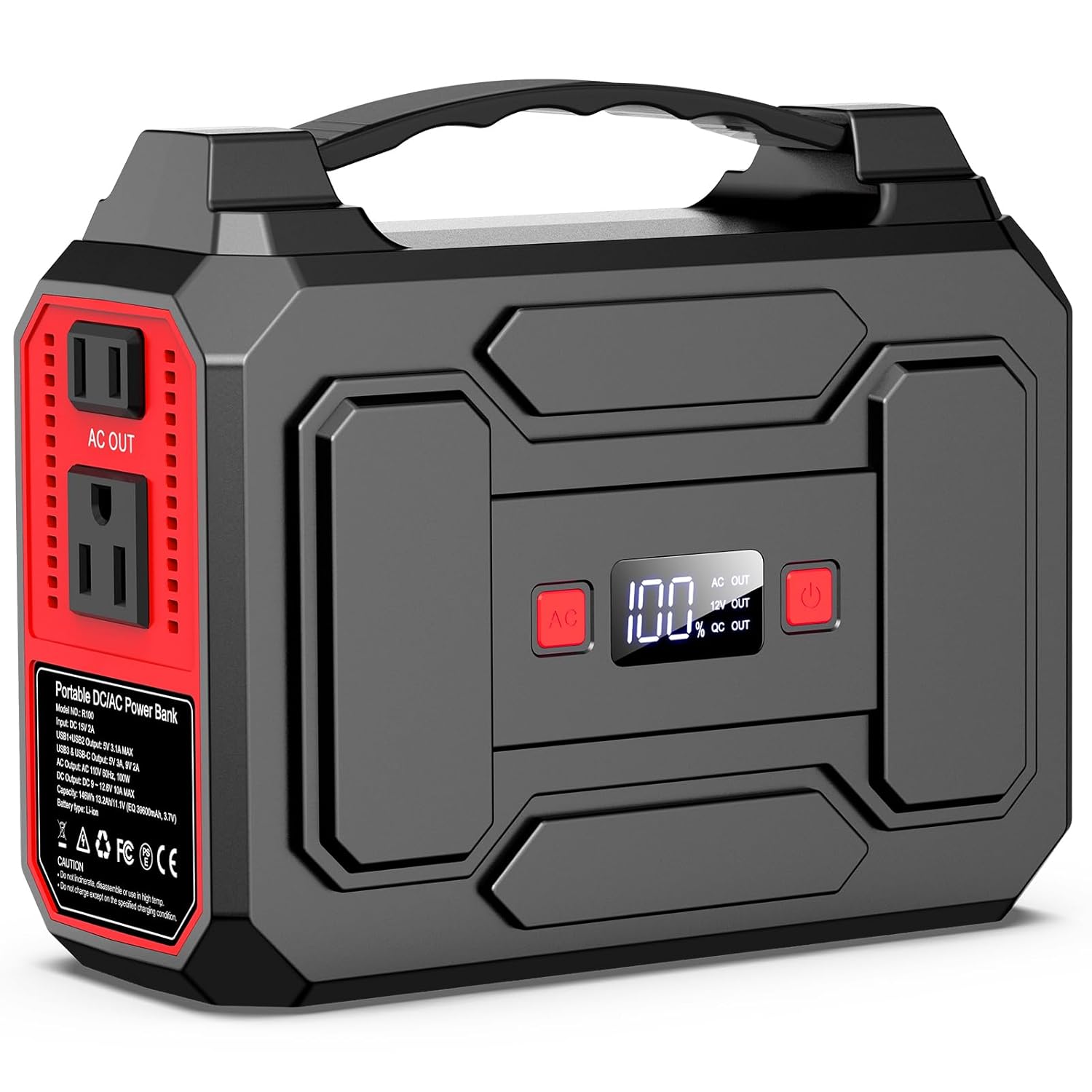 Apowking Portable Power Station Bank 146Wh 200W Peak(100W Rated), Solar Powered Power Bank with AC Outlet 110V for Camping, Solar Charger Power Bank Battery Pack 39600mAh for Home Outdoor Emergency