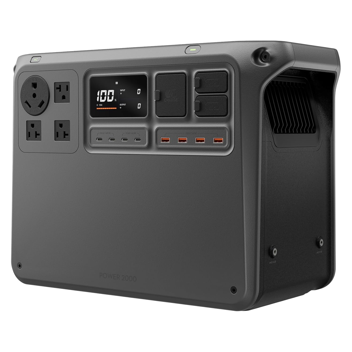 DJI Power 2000 Portable Power Station, 2048Wh LFP Battery, Compact Size, 3000W Stable Output, 0-80% Recharge in 55 Mins, Electric Generator for Home, Camping  RVs, Off-Grid