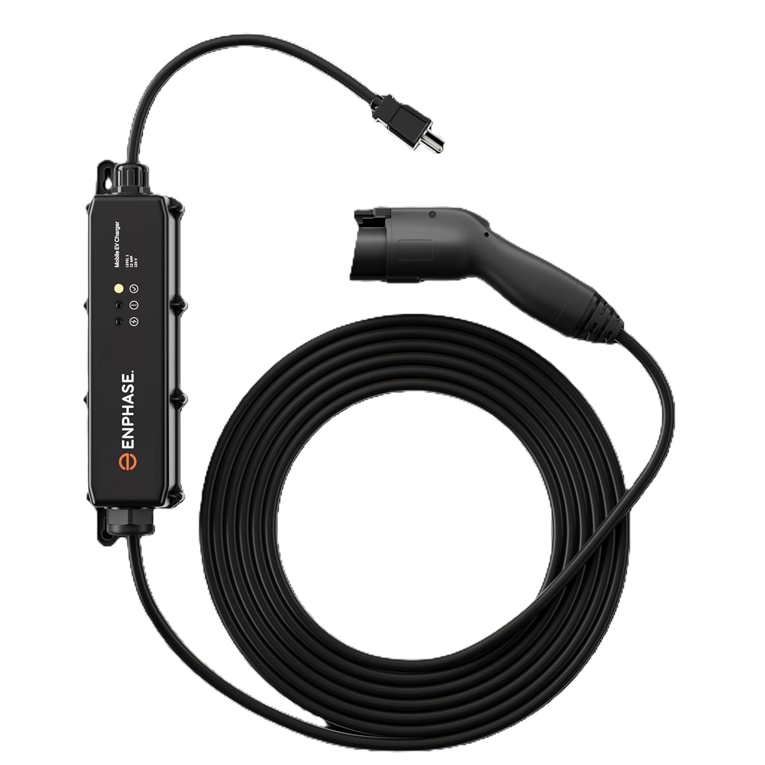 Enphase Mobile EV Charger, 12 A, Safety Certified, Indoor/Outdoor, 25ft Rugged Cable  SAE J1772 Connector, 120V, NEMA 5-15 Plug
