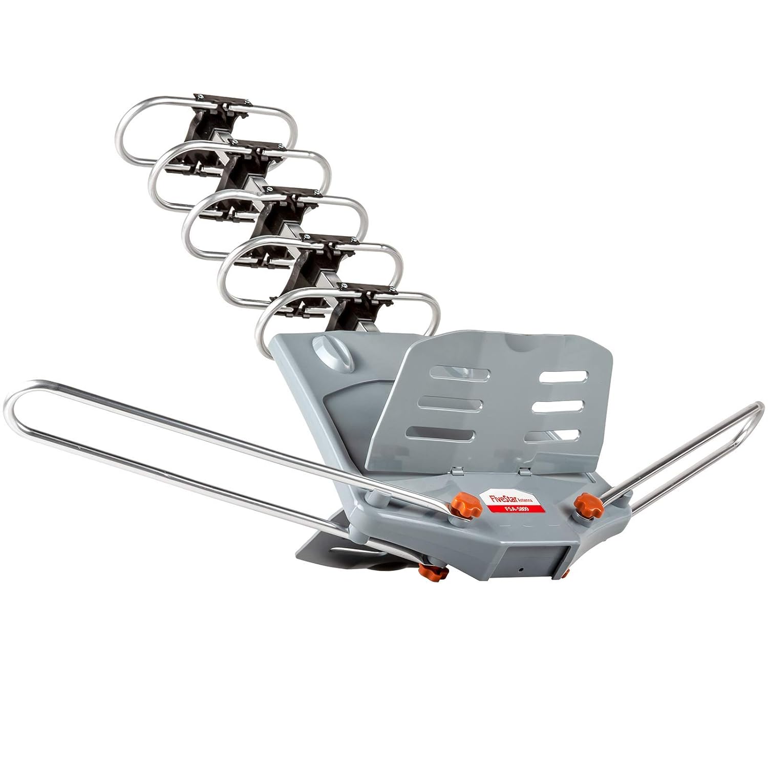 Five Star Outdoor 150 Mile Motorized 360 Degree Rotation OTA Amplified HDTV Antenna for 2 TVs Support - UHF/VHF/1080P Channels Wireless Remote Control - 40 FT RG6 Coax Cable