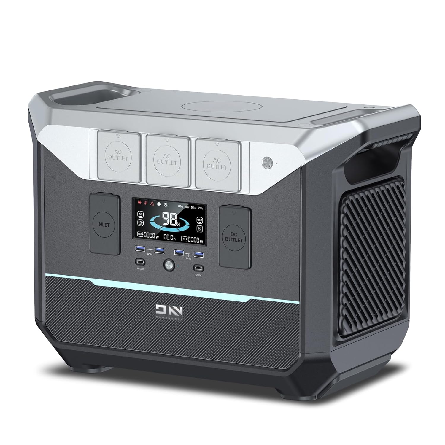 Portable Power Station 1800W (Surge 3000W), 1382.4Wh LiFePO4 Battery Generator, Fast Charging Solar Generator for Camping  RVs, Off-Grid Power Outage, Home Emergency Backup