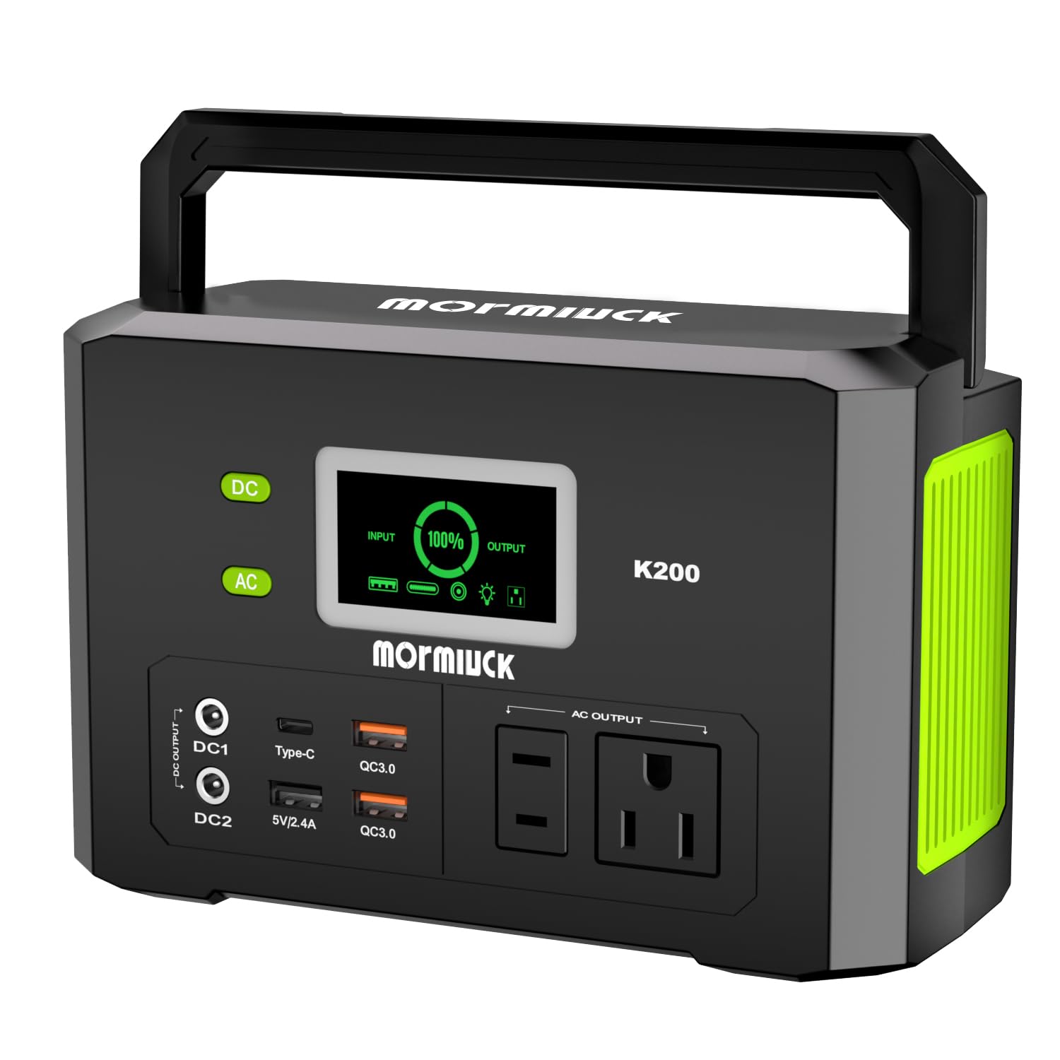 Portable Power Station 200W (400W Peak),118Wh solar power station with 110V/200W AC Outlet,32000mAh Backup Lithium Battery Generator for Home Backup Outdoor Emergency RV