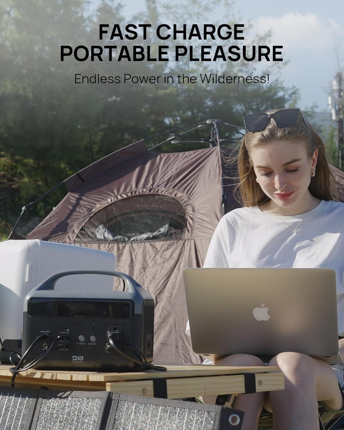 Portable Power Station 56,000mAh with Storage Bag,LiFePO4 Battery 300W(600W Surge) AC Outlets Power Station,1.5Hrs Fast Charging Solar Power Bank Portable Charger for Emergency/Home/Camping Essentials