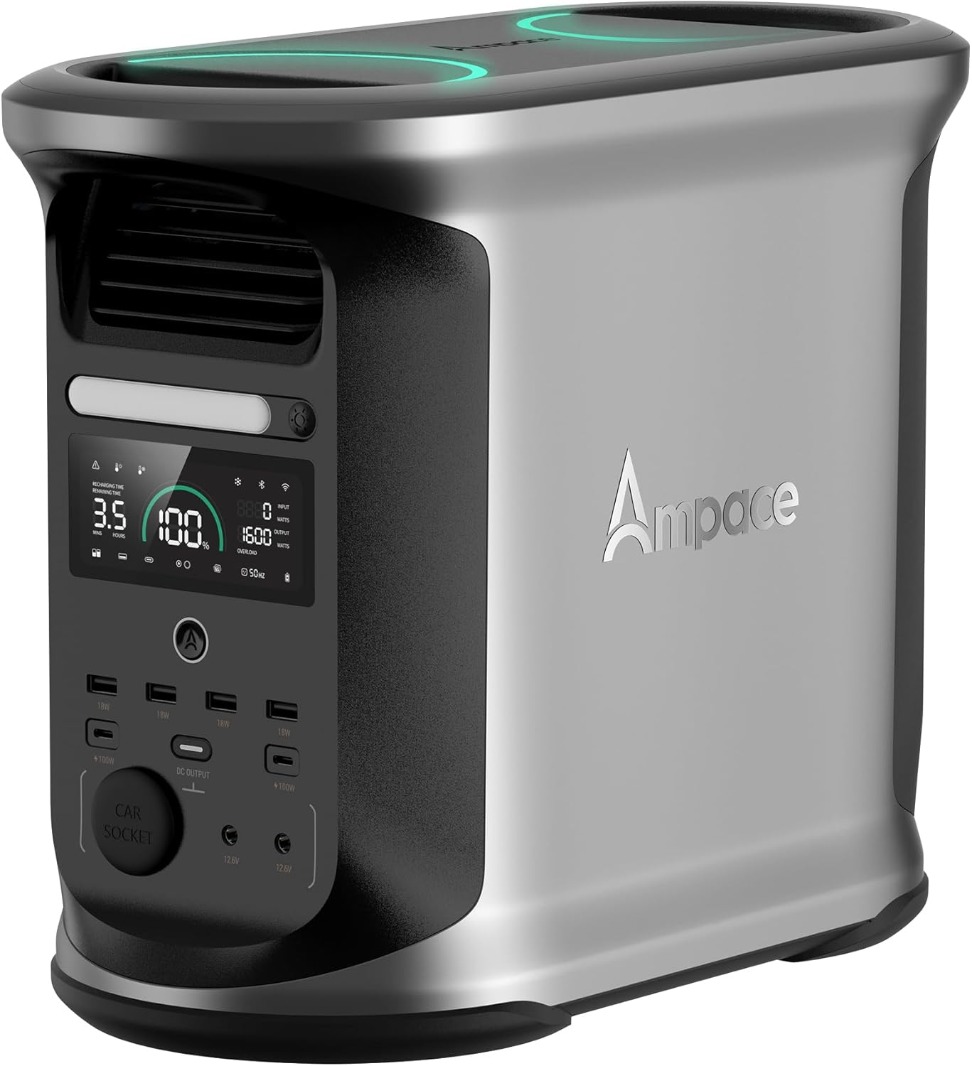 Portable Power Station Andes 1500, Full Charge in 55 Min, 1462Wh LiFePO4 Battery, 2400W (Peak 3600W) Solar Generator for Home Backup, Power Outages, Camping  RVs(Solar Panel Optional)