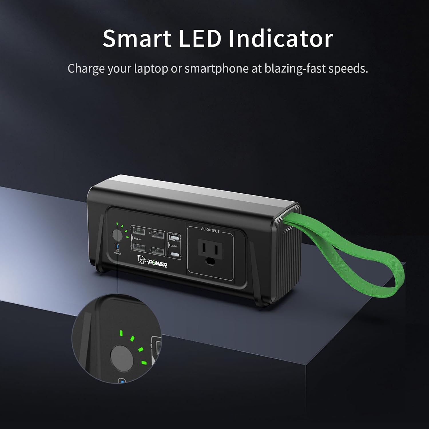 Power Bank Portable Power Station 26400mAh, 150W Max AC Outlet, 140W PD Fast Charging, 5 USB Ports, LED Flashlight, Energy for Camping Travel Emergency Backup - 97.68Wh | 4400mAh/22.2V | 6S2P