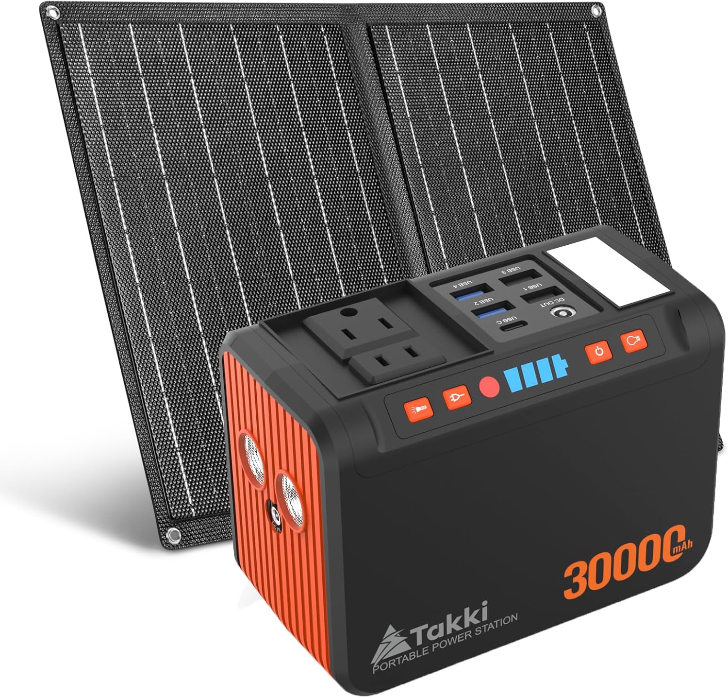 Takki 88.8Wh Portable Power Station Lithium Battery Solar Generator Power Bank with 120W Peak AC Outlet Battery Backup for Camping Home Use Emergency(Solar Panel Optional)