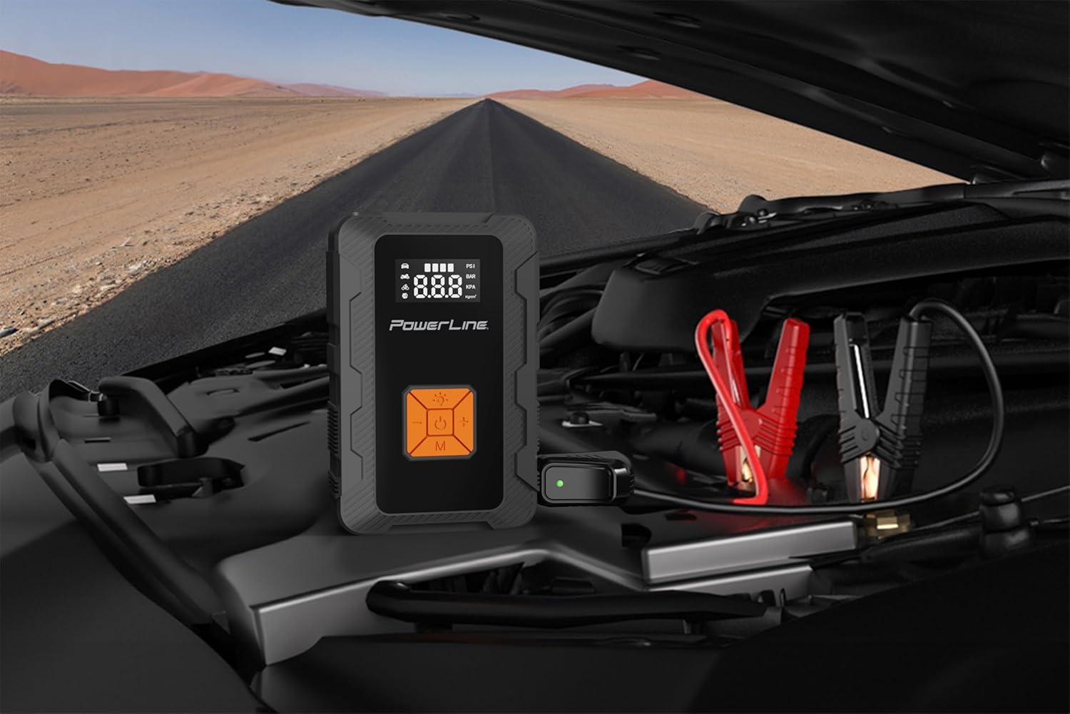 4-in-1 Car Jump Starter 3000A, Air Compressor 160 PSI Tire Inflator, PD45W Fast Charger, 20000 mAh Battery Bank, 12V Jump Box  Smart Jumper Cables for 8L Gas  8L Diesel, 4-Mode LED Light, Portable