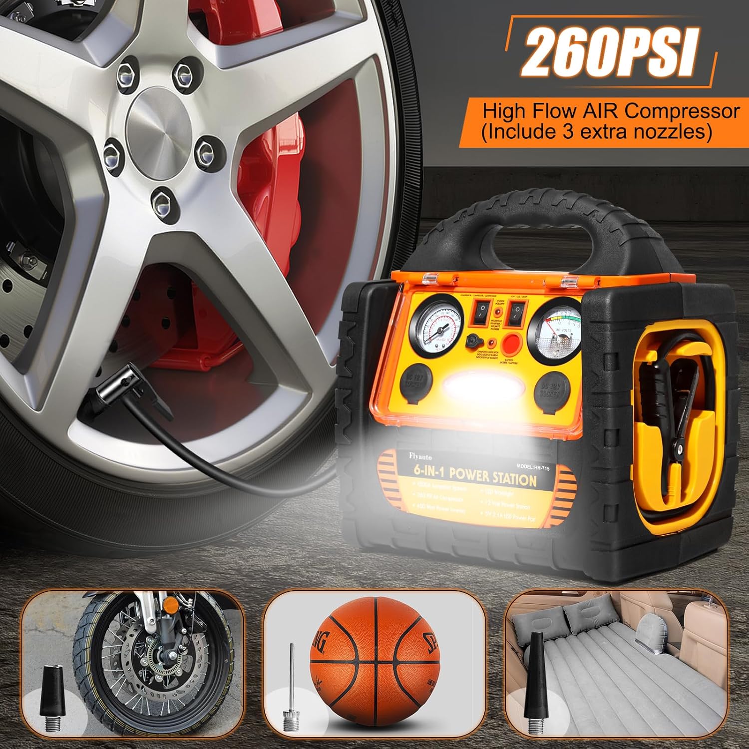 6-in-1 Jump Starter with Air Compressor Review