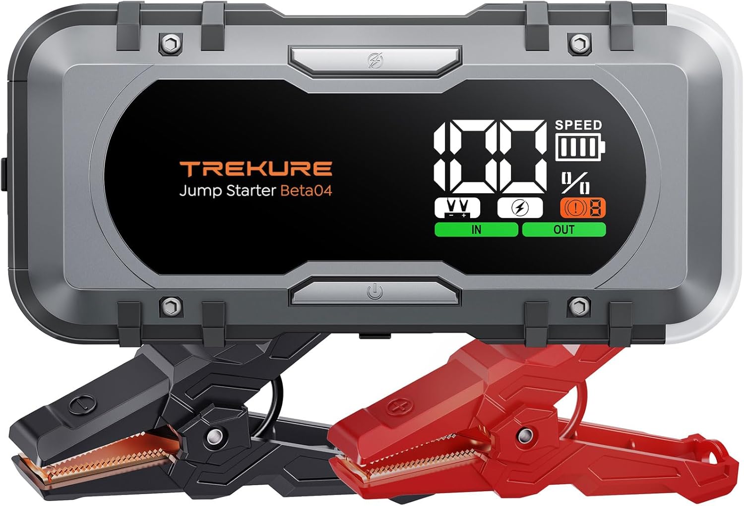 8-in-1 Car Battery Jump Starter 8000A Peak 65W Fast Charging Portable Car Battery Jumper Starter Portable (All Gas/10L Diesel) Jump Box with Extended Jumper Cables