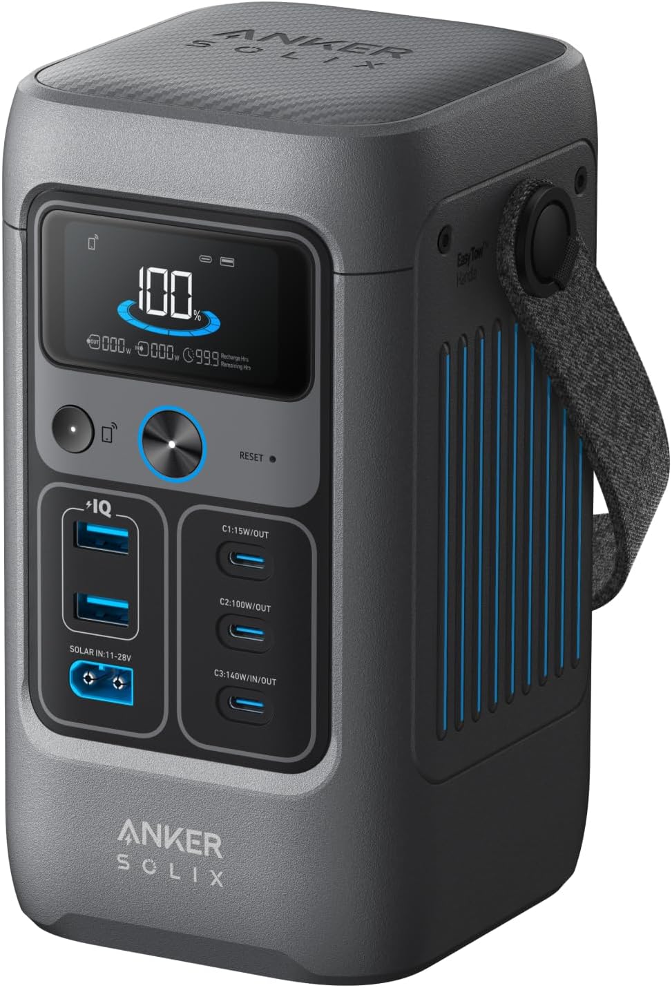 Anker SOLIX C200 DC Power Bank Station and 60W Solar Panel, 192Wh Portable Power Station, LiFePO4 Battery, 200W Solar Generator, for Outdoor, Camping, Traveling, and Emergencies