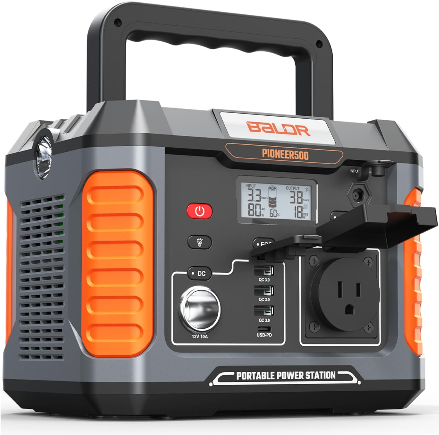 BALDR 1000W Power Station, 808Wh, 18.5 lbs Portable Lightweight Solar Generator with AC Outlet, Multiple Ports for Camping, Home Backup.