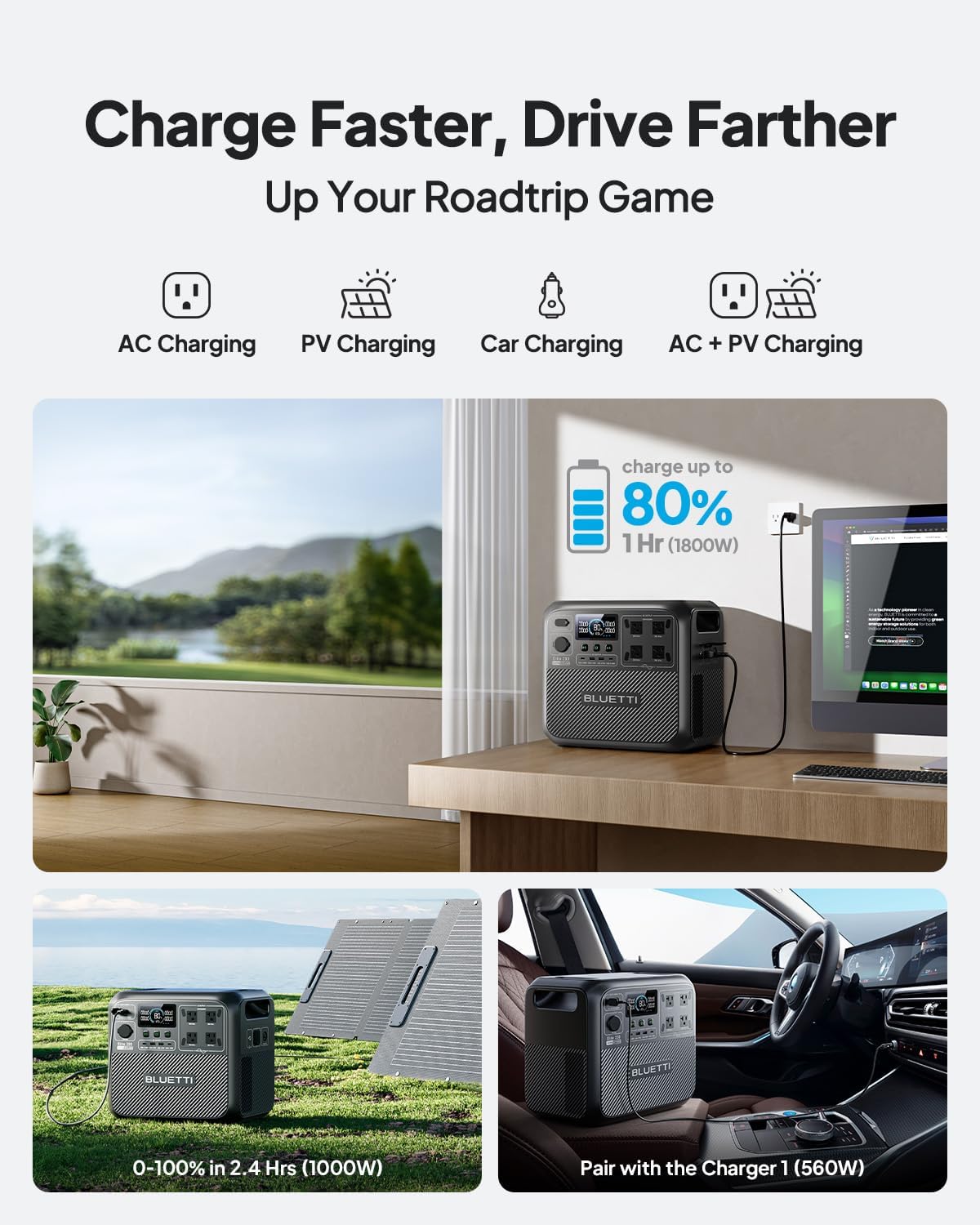 BLUETTI Elite 200 V2 Solar Generator with 200W Solar Panel Included (Ships Separately), 2073.6Wh Portable Power Station w/ 4 2600W AC Outlets, 17-Year Lifespan, LFP Power for Camping, Off-grid