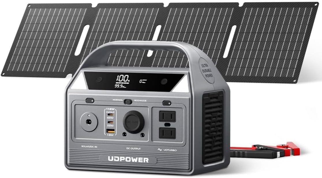 C400 Solar Generator Kit | 400W Portable Power Station + 40W Foldable Solar Panel | 256Wh LiFePO4 Battery, 800W Surge| for Camping, RV, Emergency Backup