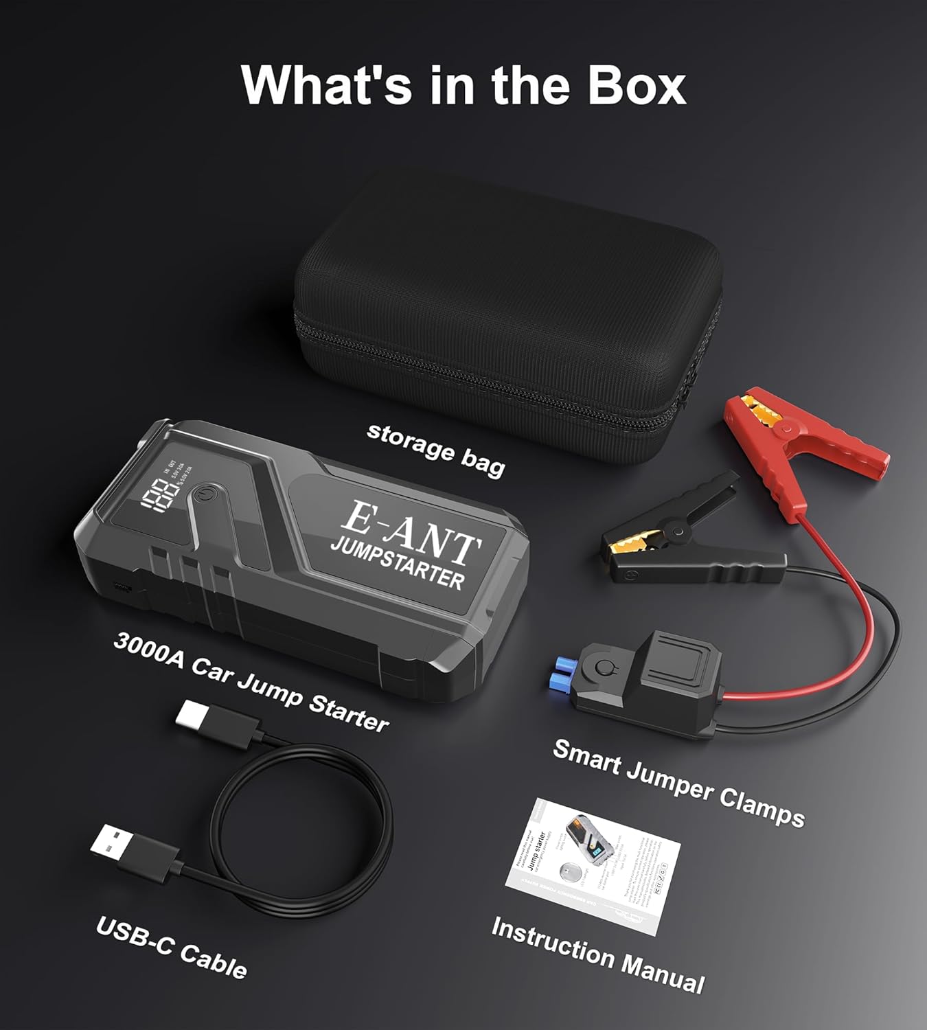 Car Battery Jump Starter, 4000A Car Jump Starter for 8.0L Gas or 5.0L Diesel Engine,12V Lithium Jump Box,LED Lights,Portable Power Bank USB QC3.0 Outputs Charger Car Battery Jump Starter, 4000A Car Jump Starter for 8.0L Gas or 5.0L Diesel Engine,12V Lithium Jump Box,LED Lights,Portable Power Bank USB QC3.0 Outputs Charger