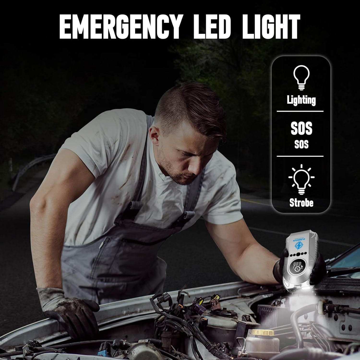Car Battery Jump Starter 4000A Peak, Portable Battery Jumper Starter Up to 8.0L Gas  6.0L Diesel Engines, 12V Car Jumper Battery Pack Charger with Flashlight