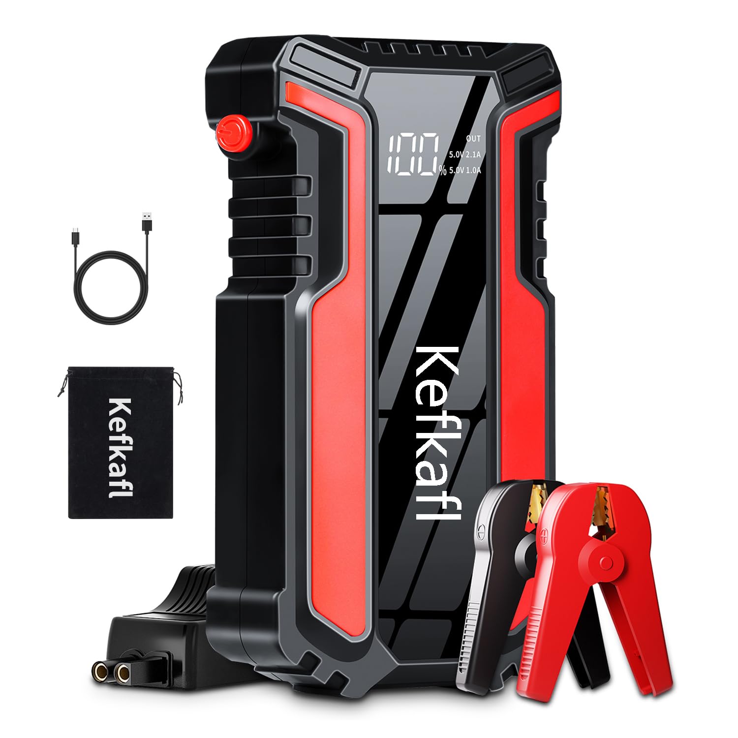 Car Jump Starter 3000A, Car Battery Jump Starter for Up to 10.0L Gas  10.0L Diesel Engine, 12V Jump Box Portable Jump Starter Battery Pack with LED Light, Jumper Cables