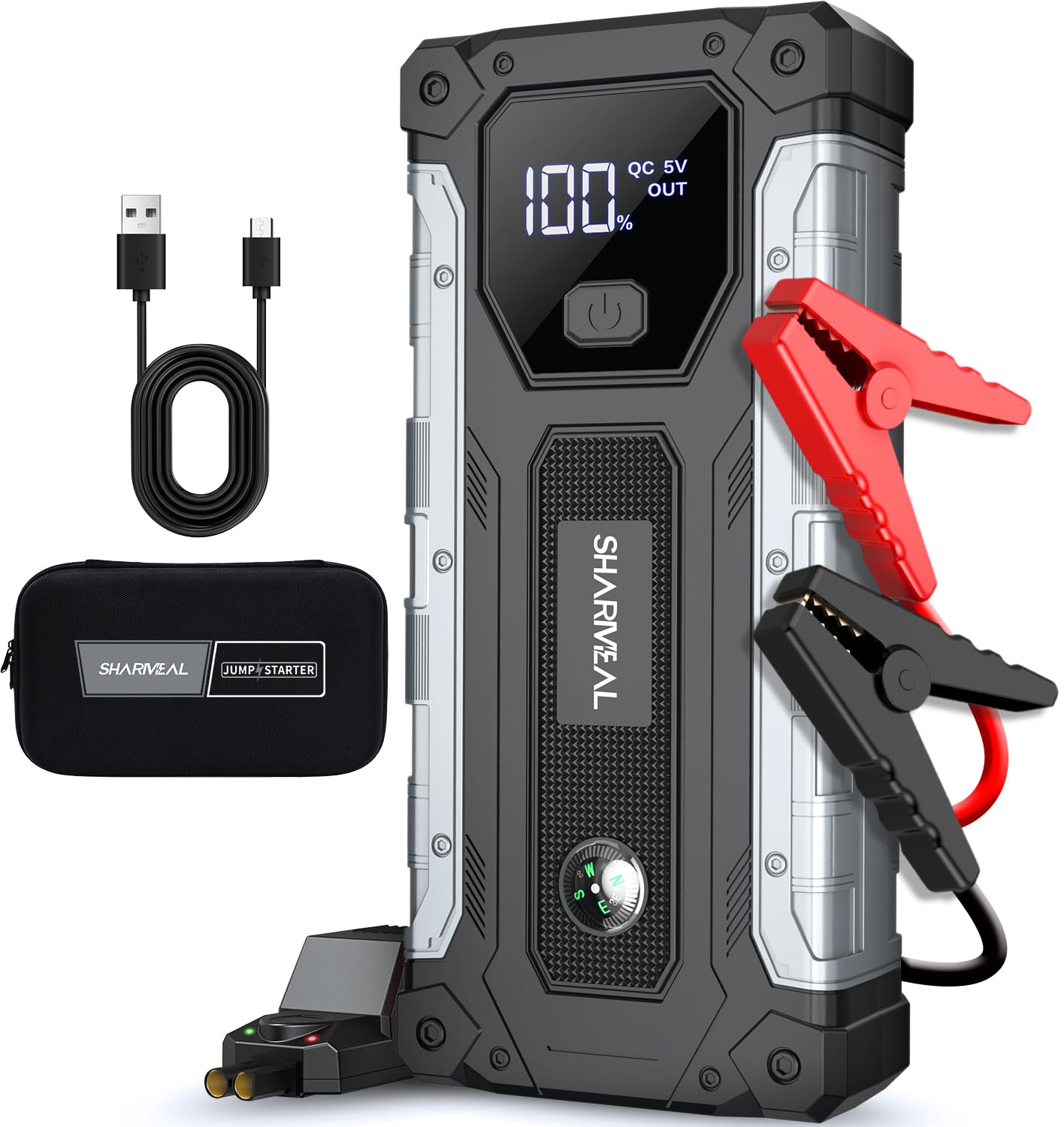 Car Jump Starter 4000A, Jump Starter Battery Pack for Up to 10.0L Gas and 8.0L Diesel Engines, 12V Portable Jump Box with LED Light