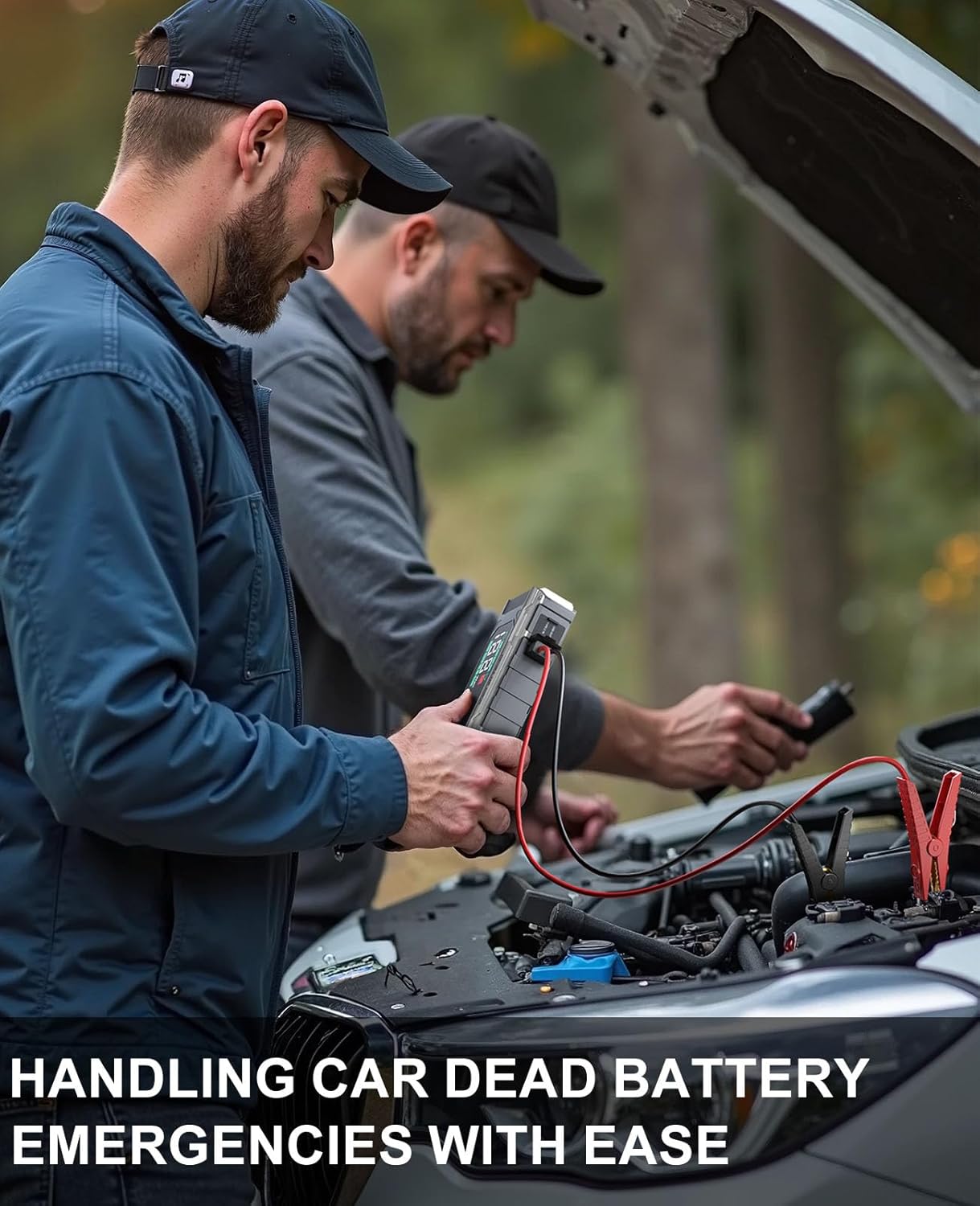 Car Jump Starter Battery Jumper Pack 8000A 65W PD Fast Charging, Portable 12V Car Battery Charger Booster Jump Box (All Gas/12.0L Diesel), Power Vehicle Jumper with Large Screen,150W DC, Lights