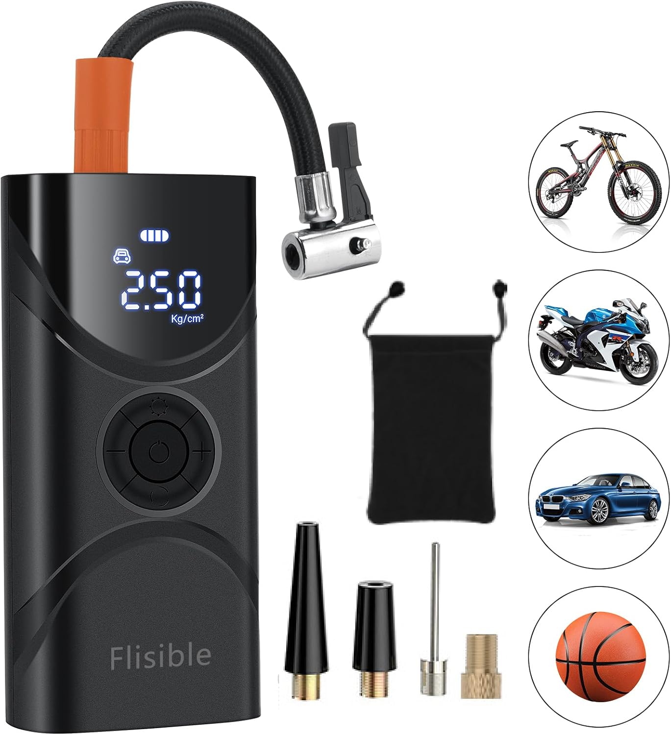 Cordless Tire Inflator - Portable Air Compressor 150 PSI, Fast 9000 mAh Pump for Car, Bike, Motorcycle  Bicycle Tires