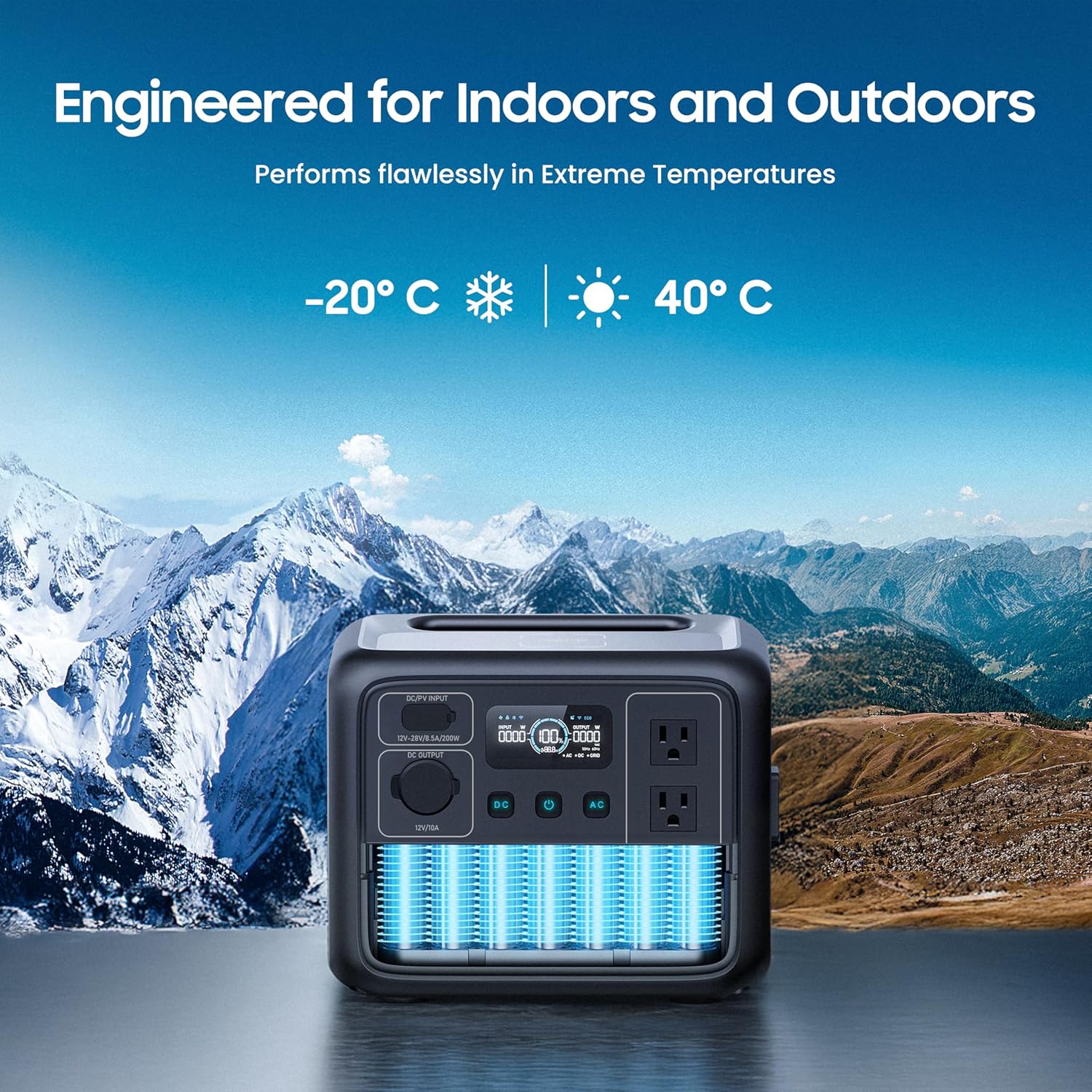 DECOMIL LFP700 Portable Power Station, 504Wh LiFePO4 Battery, 700W AC Output (1200W Peak), Wireless Charging, 0–80% in 50 Min, Solar Generator for Camping, Emergency, Home Backup (Solar Optional)