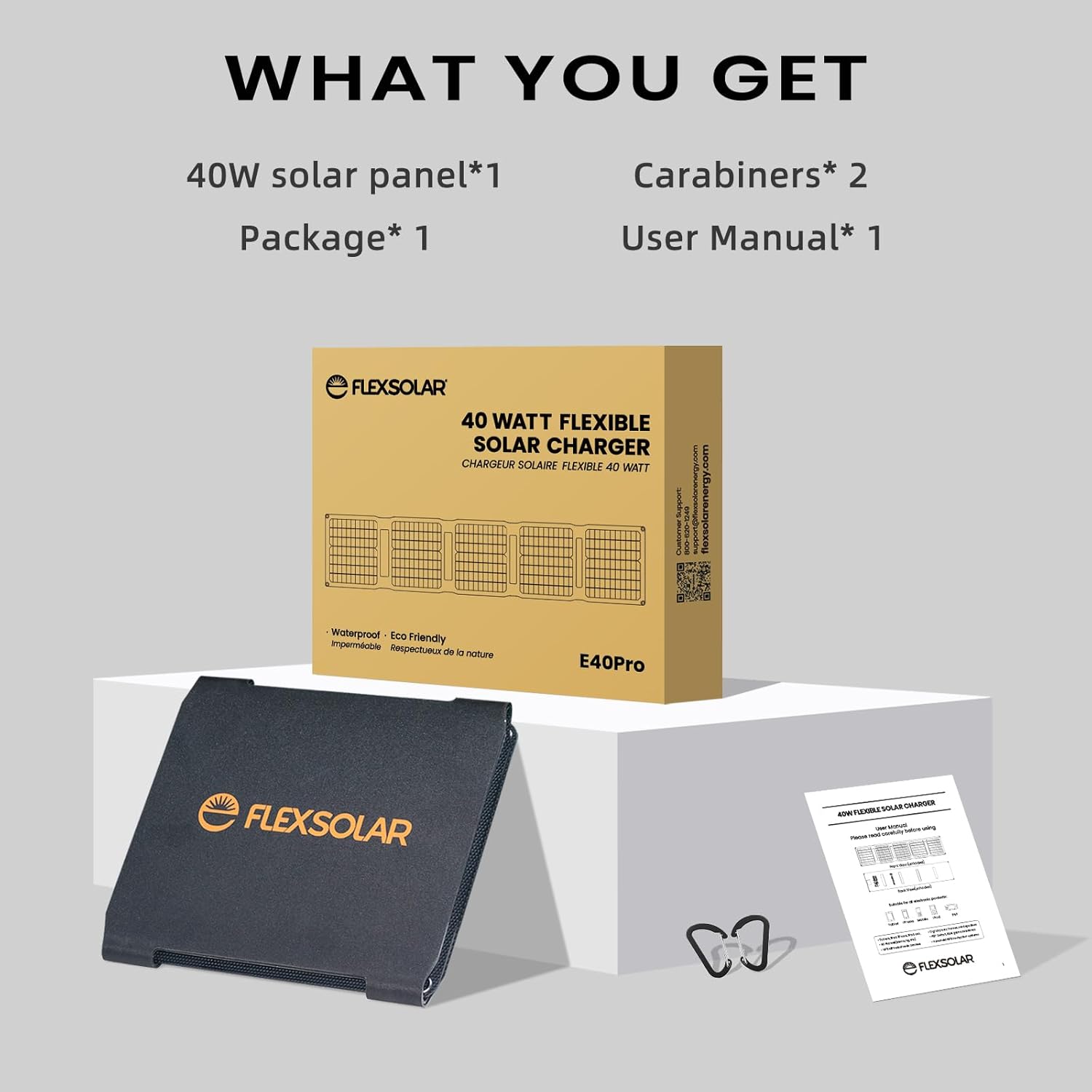 FlexSolar 100W Portable Solar Panels Chargers with PD3.0 USB-C,QC3.0 USB-A and DC Outputs Foldable IP67 Waterproof Power Emergency Camping for Small Power Station Generator,Phones, Power Banks