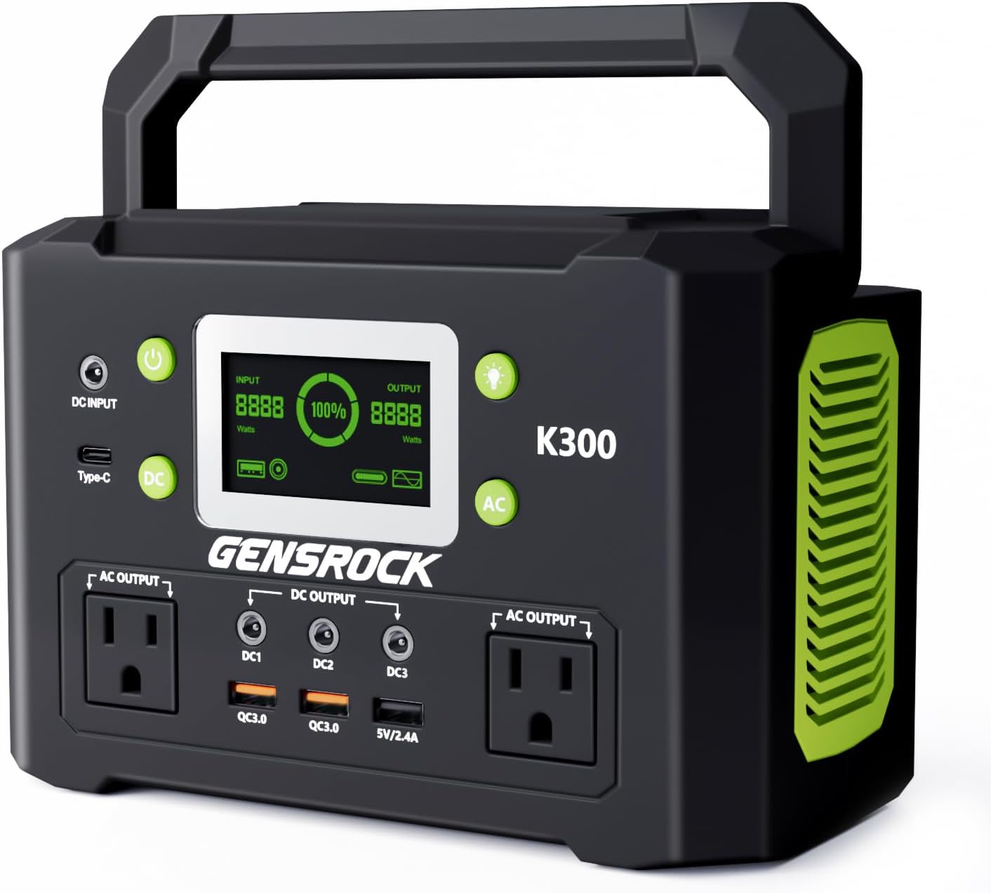 GENSROCK Portable Power Station, 88Wh Solar Generator(Solar Panel Not Included), Lithium Battery Power Bank with 110V/150W Peak AC Outlet, LED Flashlight for CPAP Home Camping Travel Emergency.