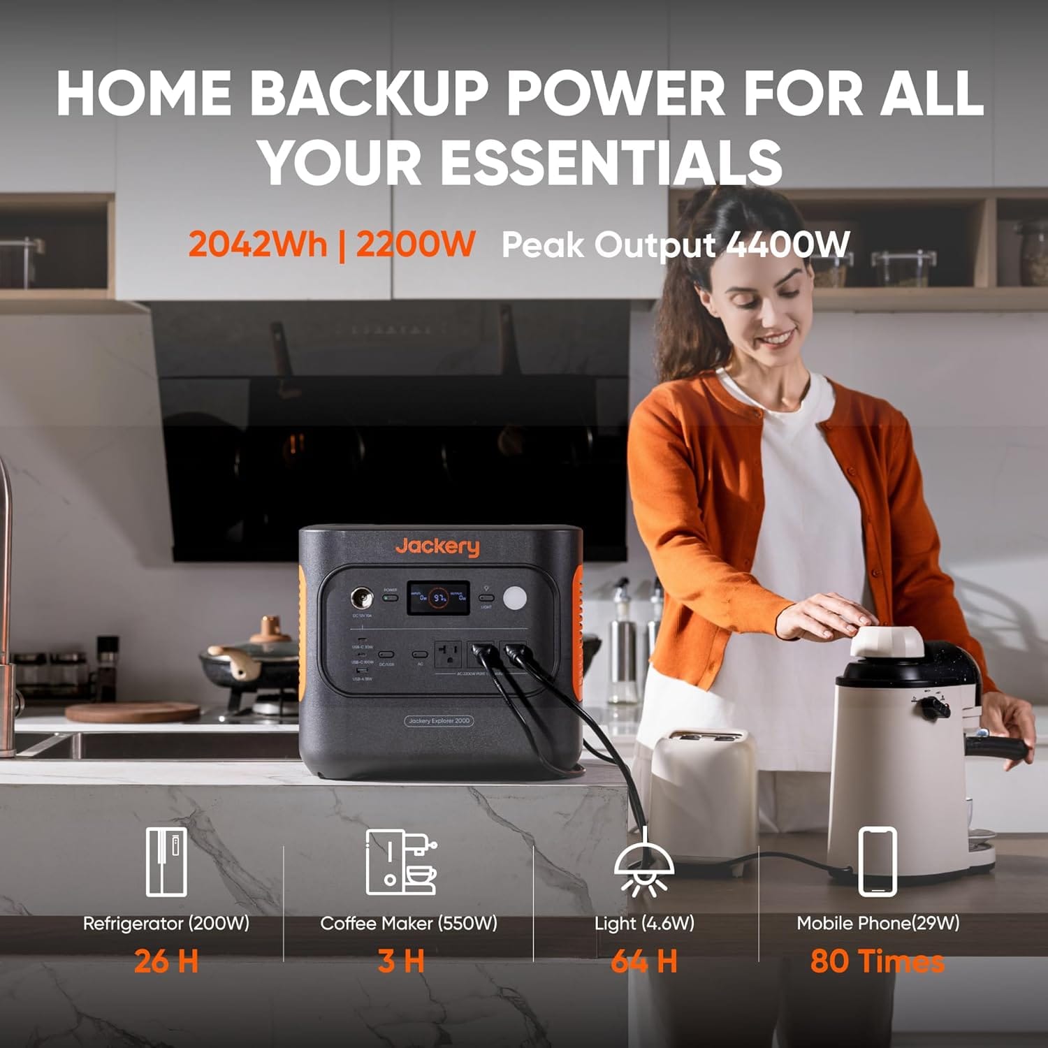 Jackery Solar Generator 2000 v2 with 2x200W Solar Panels, 2042Wh/2200W LiFePo4 Portable Power Station, 20ms UPS Home Backup, USB-C PD 100W Fast Charging for Power Outages, Emergencies, Camping  RVing