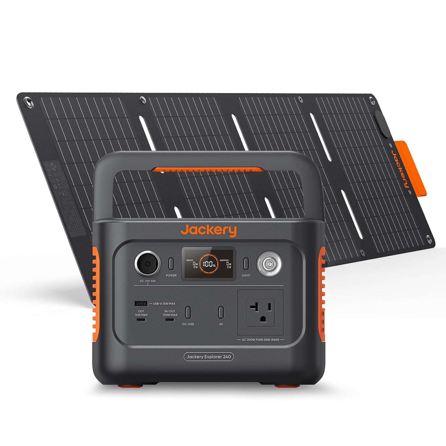 Jackery Solar Generator 240 v2 and 40W Mini Solar Panel, 256Wh LiFePO4 Battery, 300W AC  100W USB-C Output, Ultra Fast Solar Charging for Outdoors, Camping, Travel  Emergencies