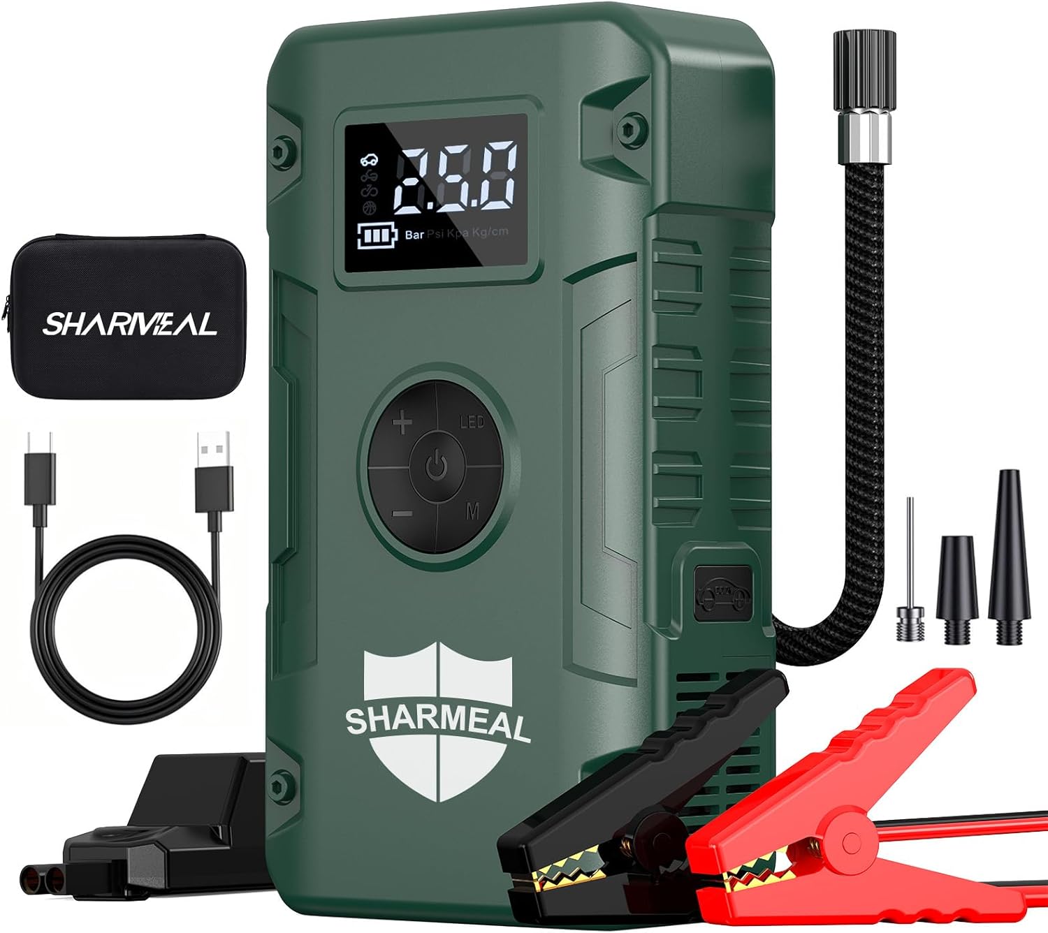 Jump Starter 5000A, 12V Car Battery Jump Starter with USB Quick Charge (Up to 10.0L Gas or 9.0L Diesel Engine), Battery Booster with 3 Modes Flashlight and Jumper Cable