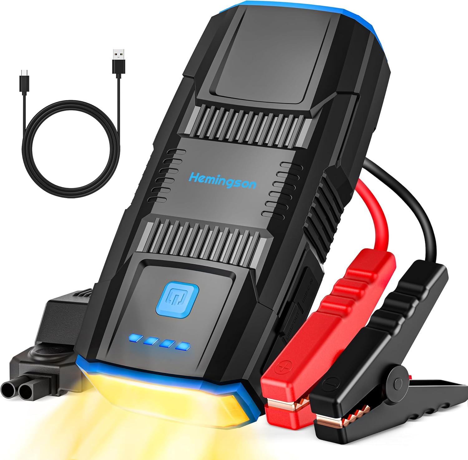 Jump Starter with Air Compressor, 3000A 160PSI Car Battery Jump Starter for 9.0L Gas  8.0L Diesel Engines, 12V Portable Car Jumper with LCD Display  4-Mode LED Flashlight