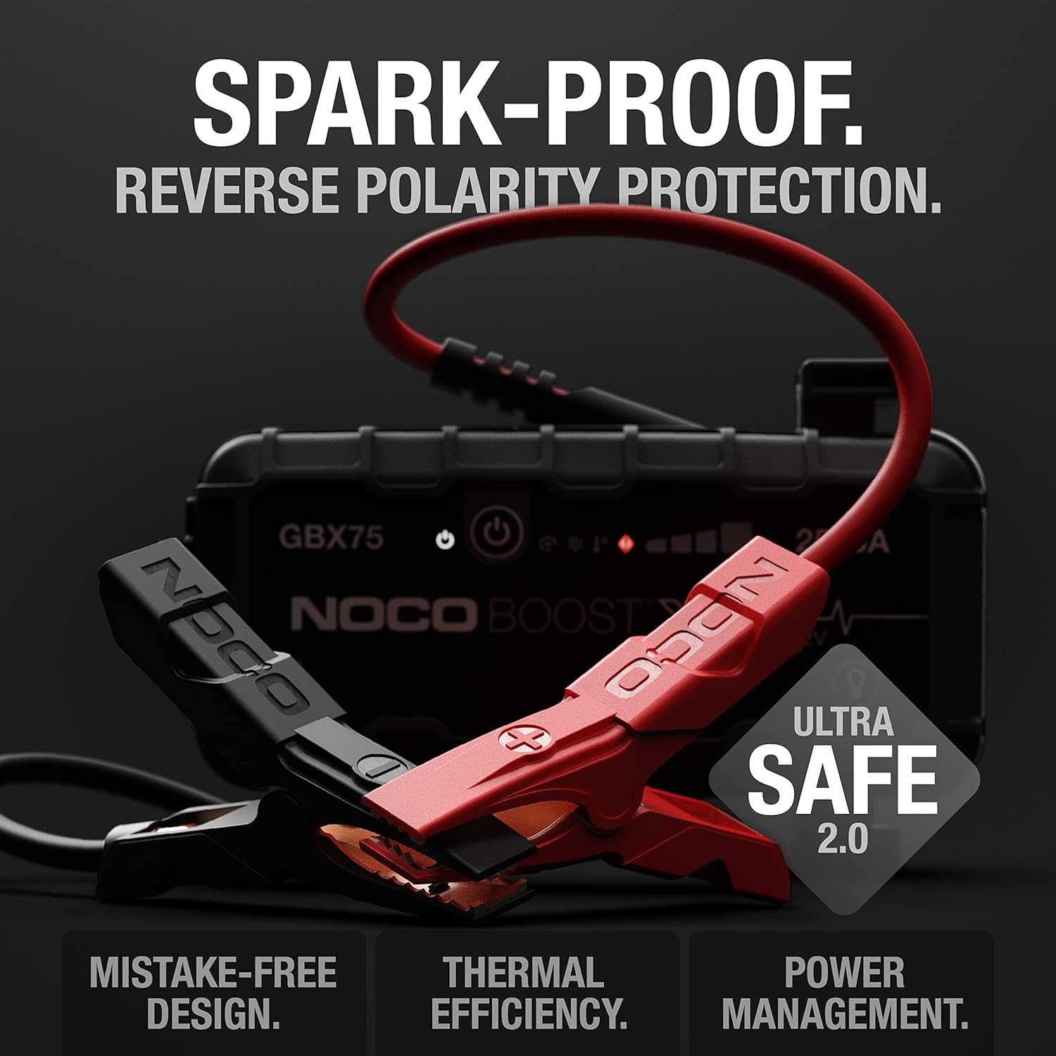 NOCO Boost X GBX75: 2500A UltraSafe Jump Starter – 12V Lithium Battery Booster Pack, Portable Jump Box, Power Bank  Jumper Cables - for 6.5L Gas and 4.0L Diesel Engines